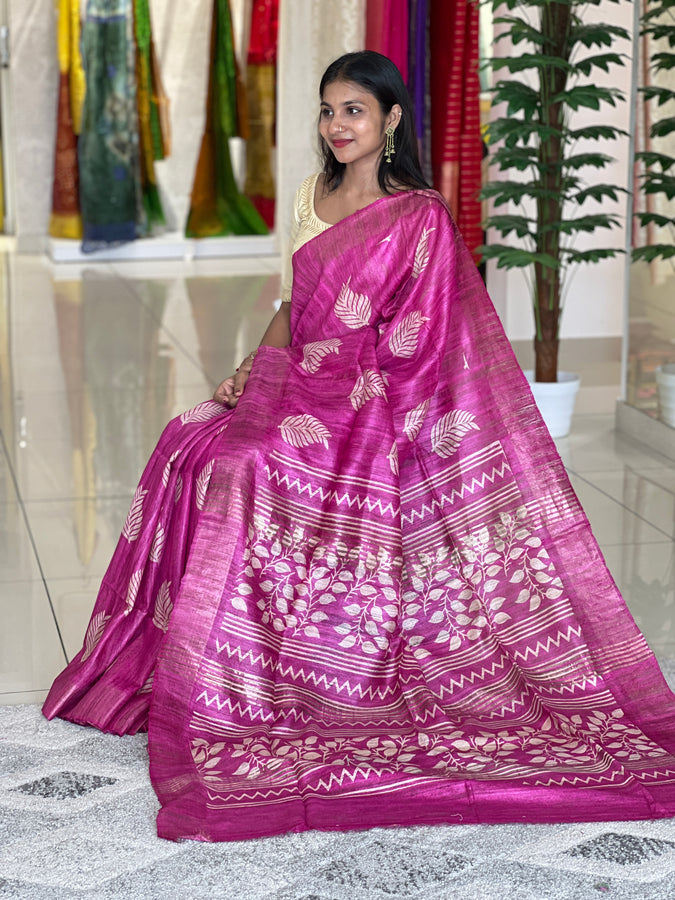 Printed Geecha Tussar Saree | SK365