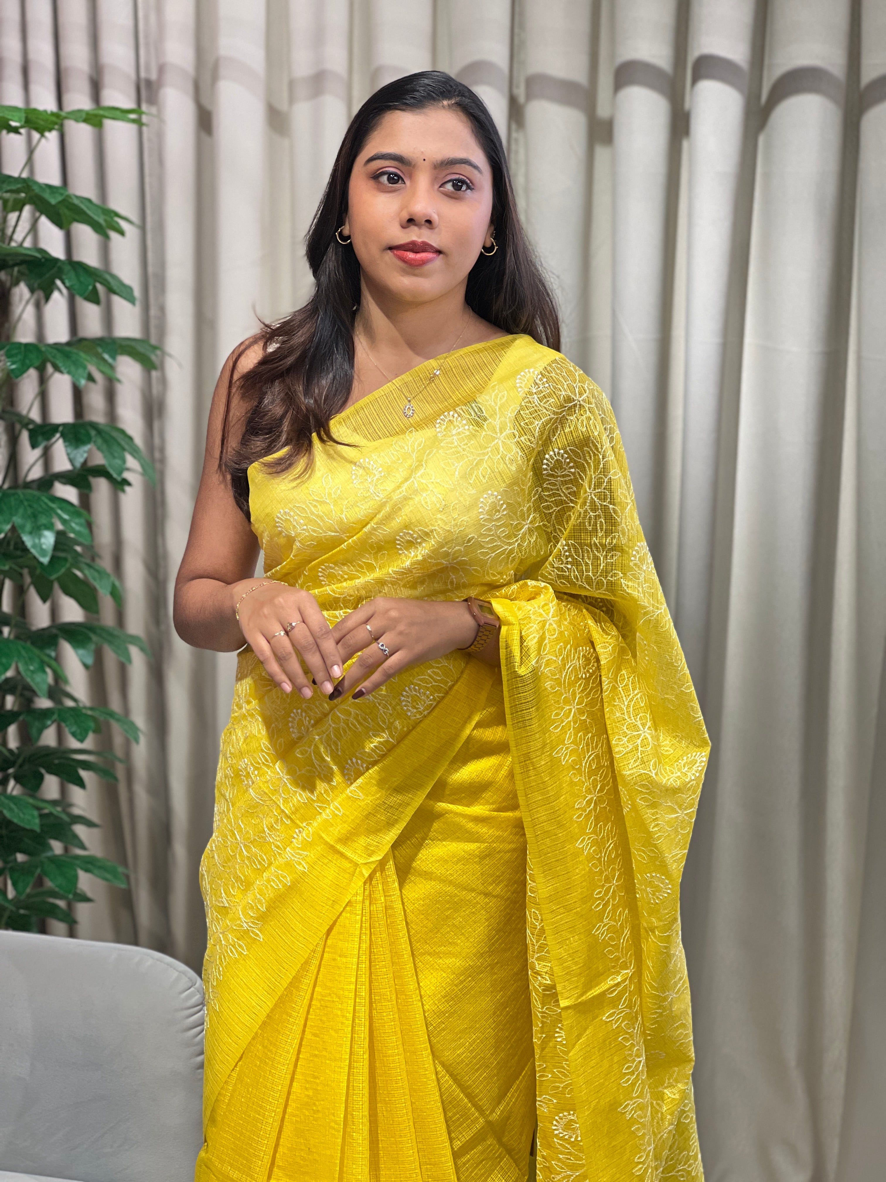 Floral Embroidery Silky Kota Saree | NHH309