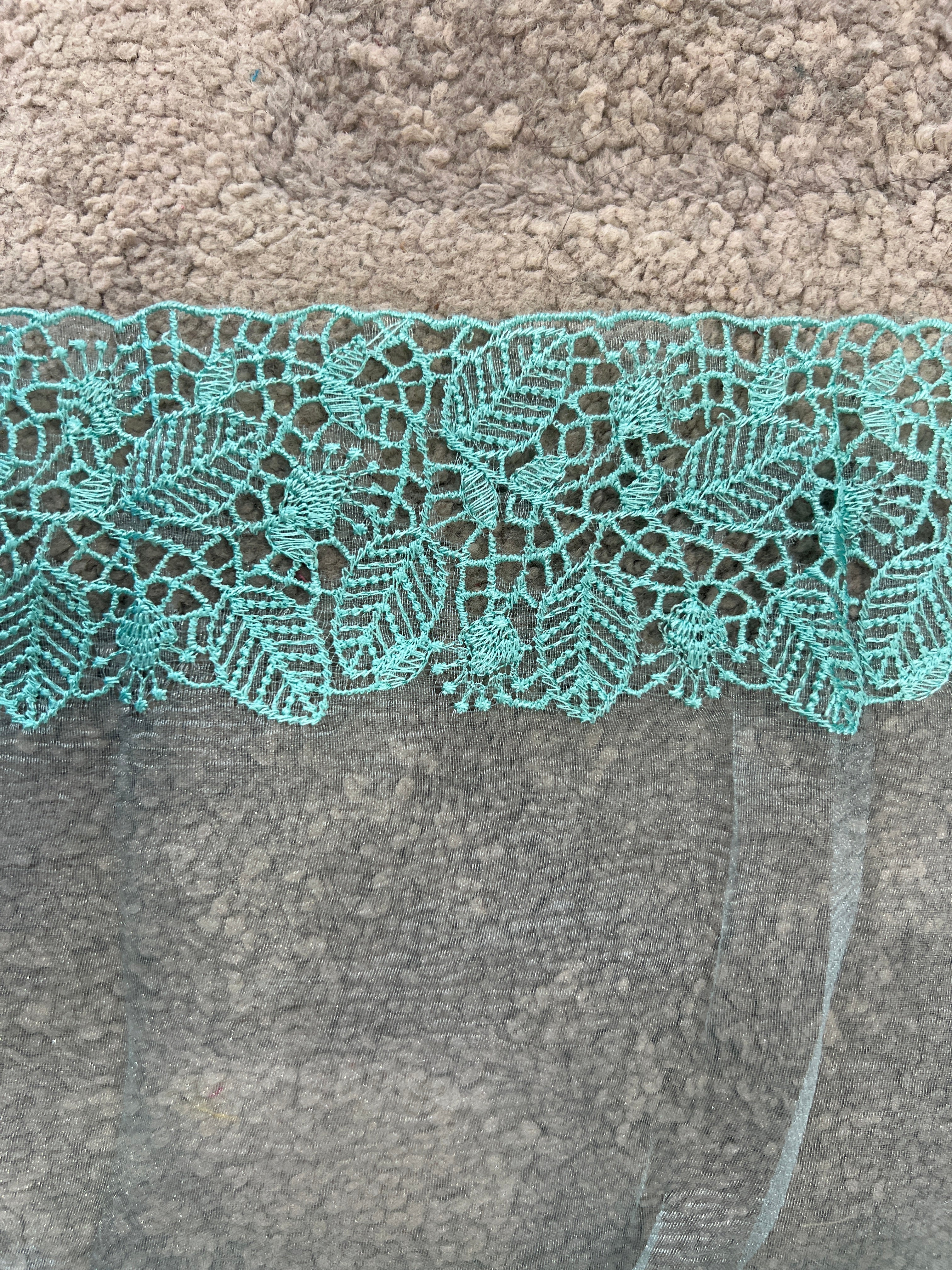 Cut Work Embroiderd Crushed Organza Saree | SBP532