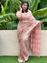 Computerised Floral Embroidery Basbara Silk Saree | NHH173
