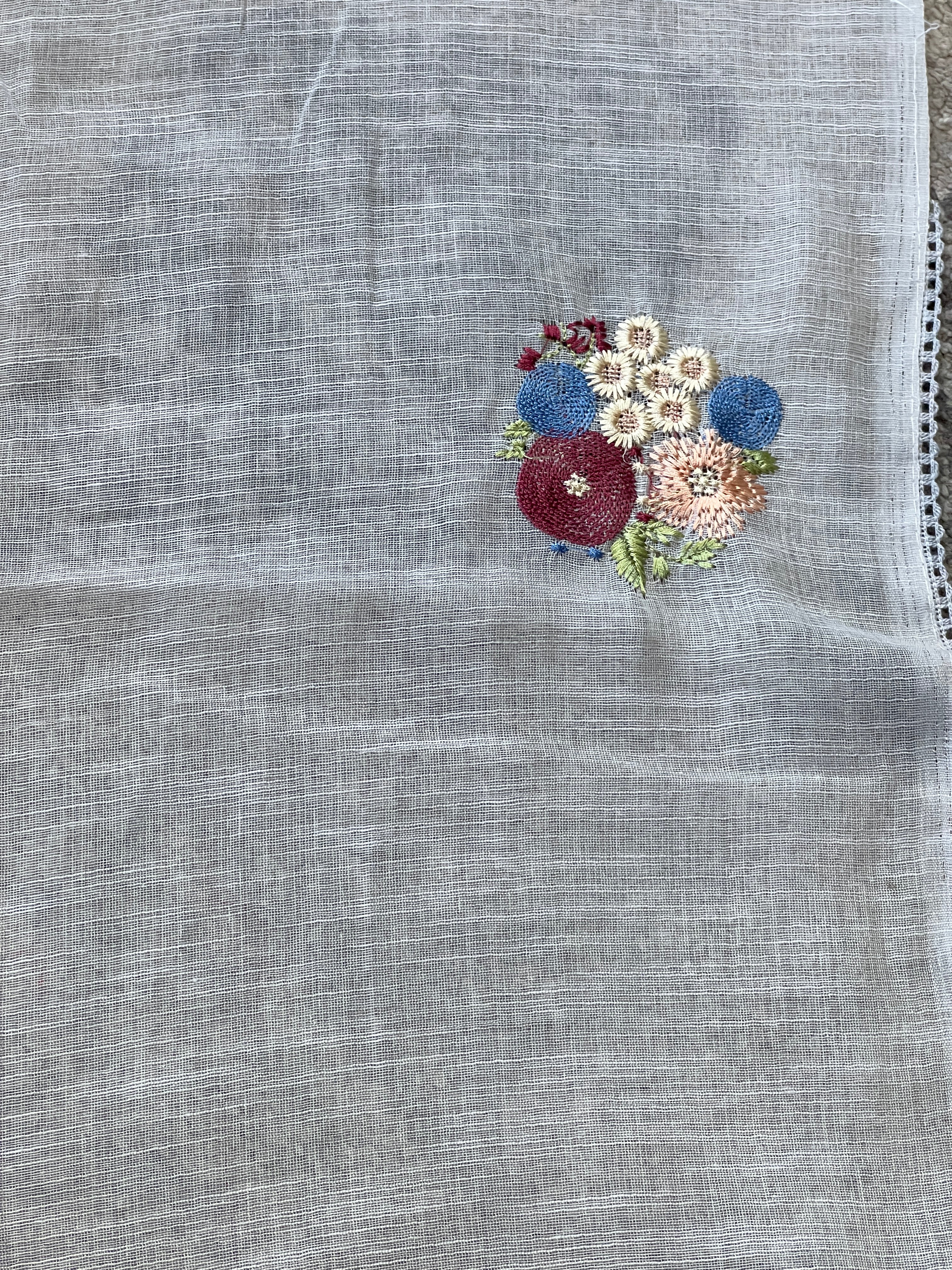 Machine Embroidered Semi Linen Saree | RP827