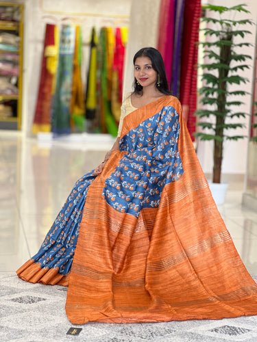 Printed Geecha Tussar Saree | SK378