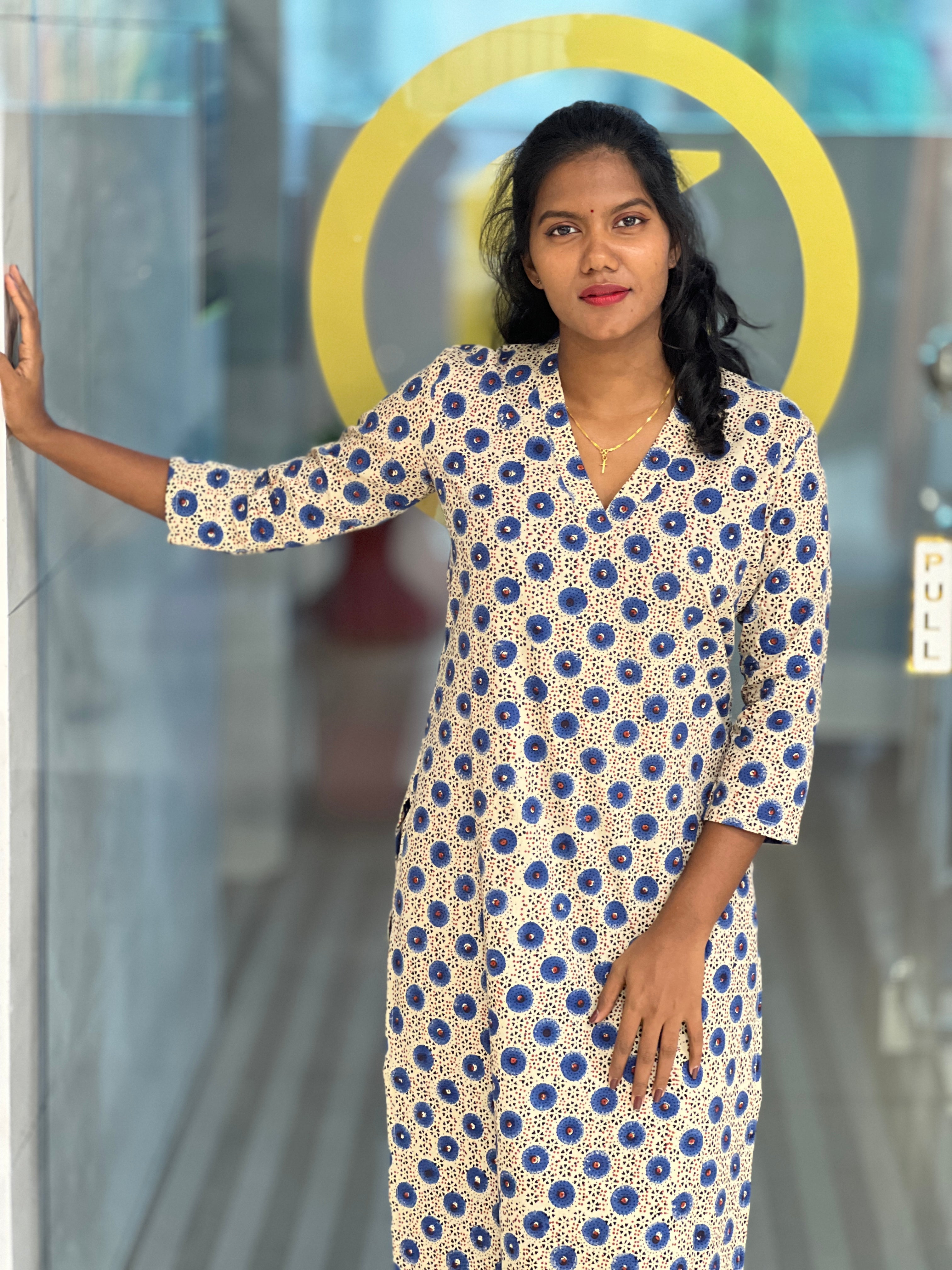 Print Detailed Cotton Kurta | DNT665