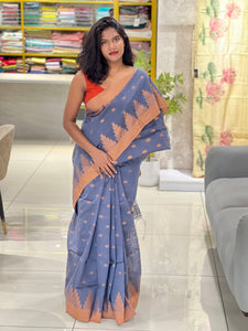 Temple Border Detailed Cotton Silk Saree | RP774