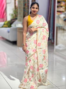 Jamdani Weaved  Chanderi Finish Saree | SSN194
