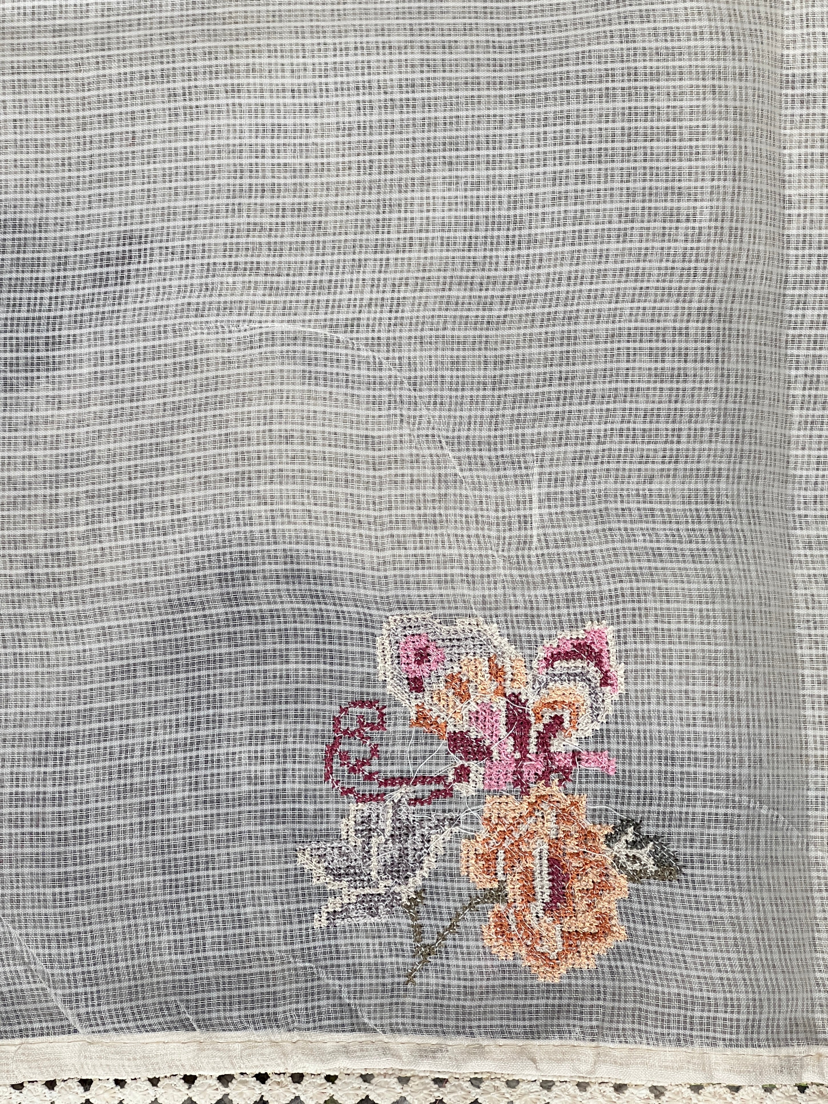 Multicolour Floral Machine Embroidery Detailed Silky Kota Saree | BLD1954