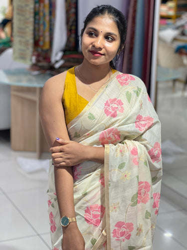 Jamdani Weaved  Chanderi Finish Saree | SSN194