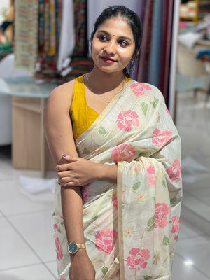 Jamdani Weaved  Chanderi Finish Saree | SSN194