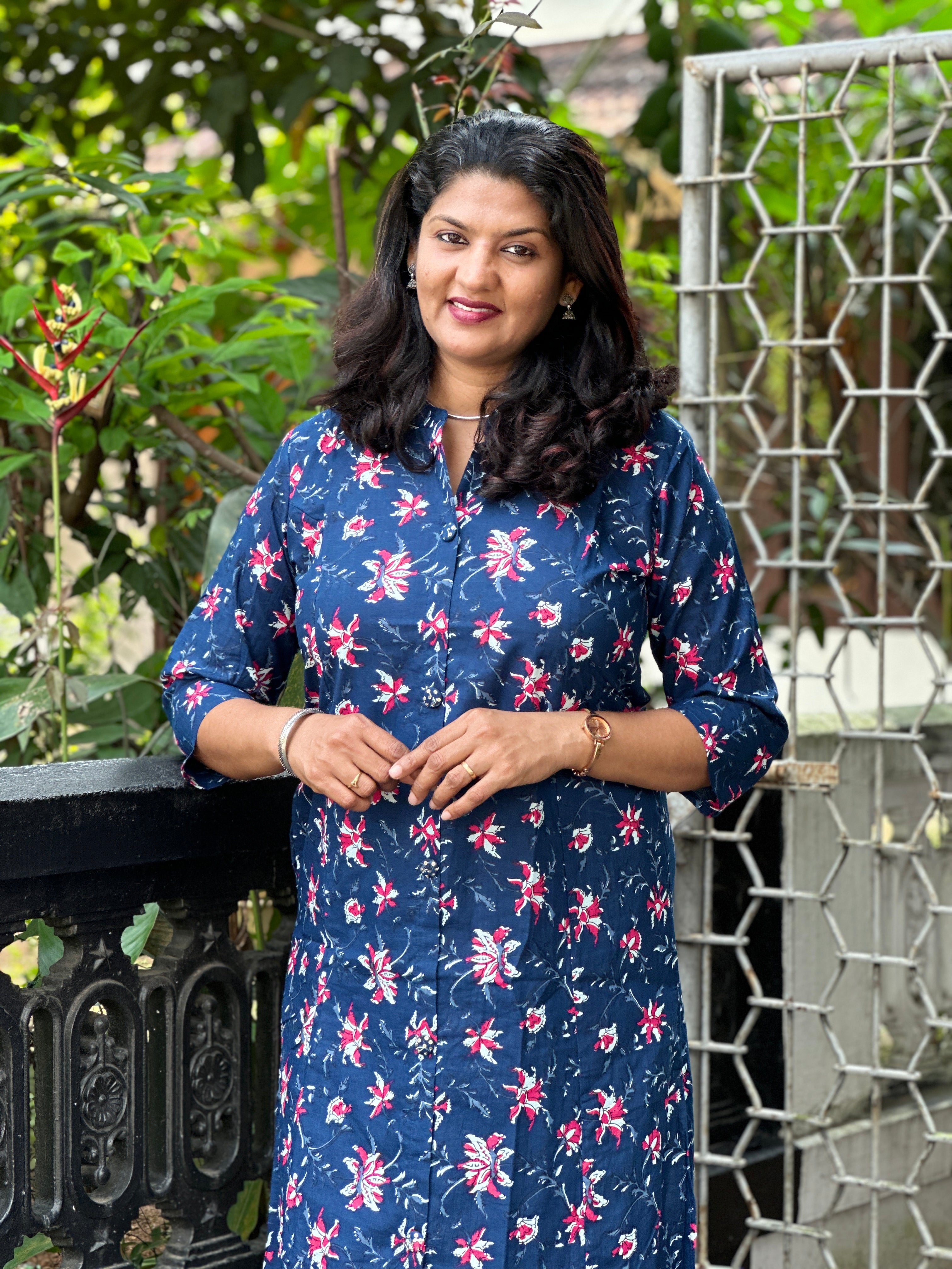 Floral Screen Print Design Cotton Kurta Set | NCF142