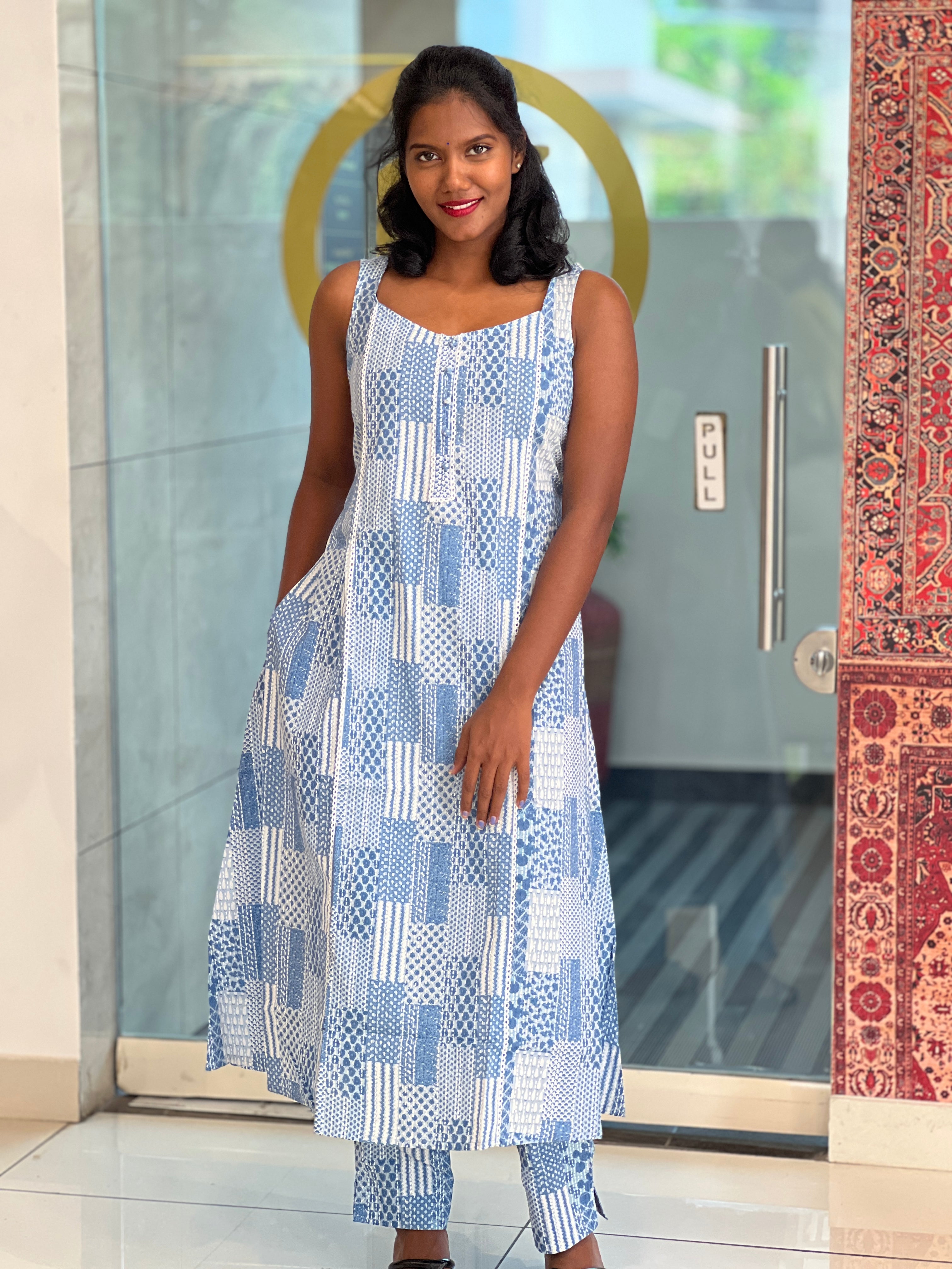 Printed Pattern Cotton Kurta Set | TBS110