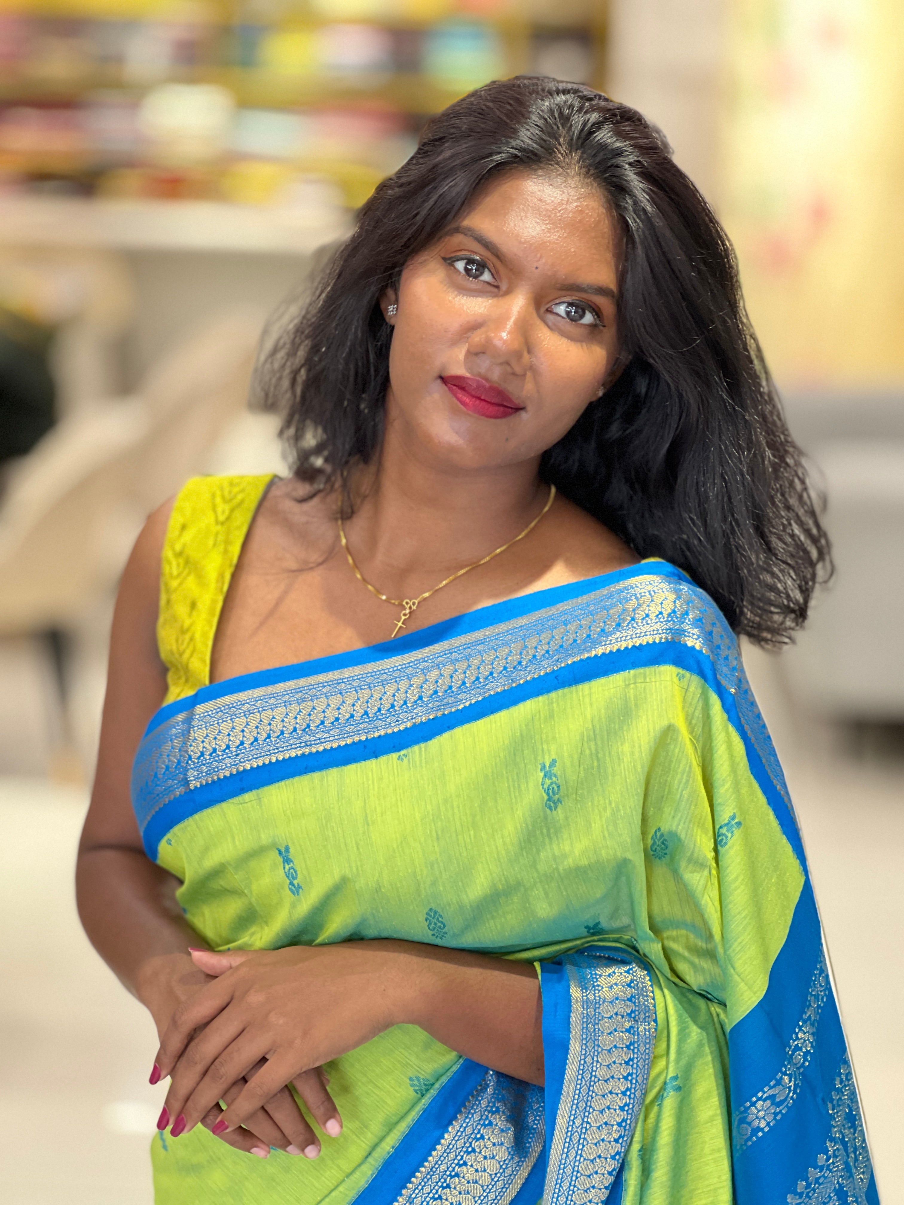 Traditional Thread Weaved Cotton Saree | ONA122