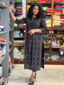 Line Weaving Pattern Pure Cotton Kurta | RGA196