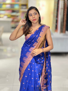 Temple Border Detailed Cotton Silk Saree | RP775