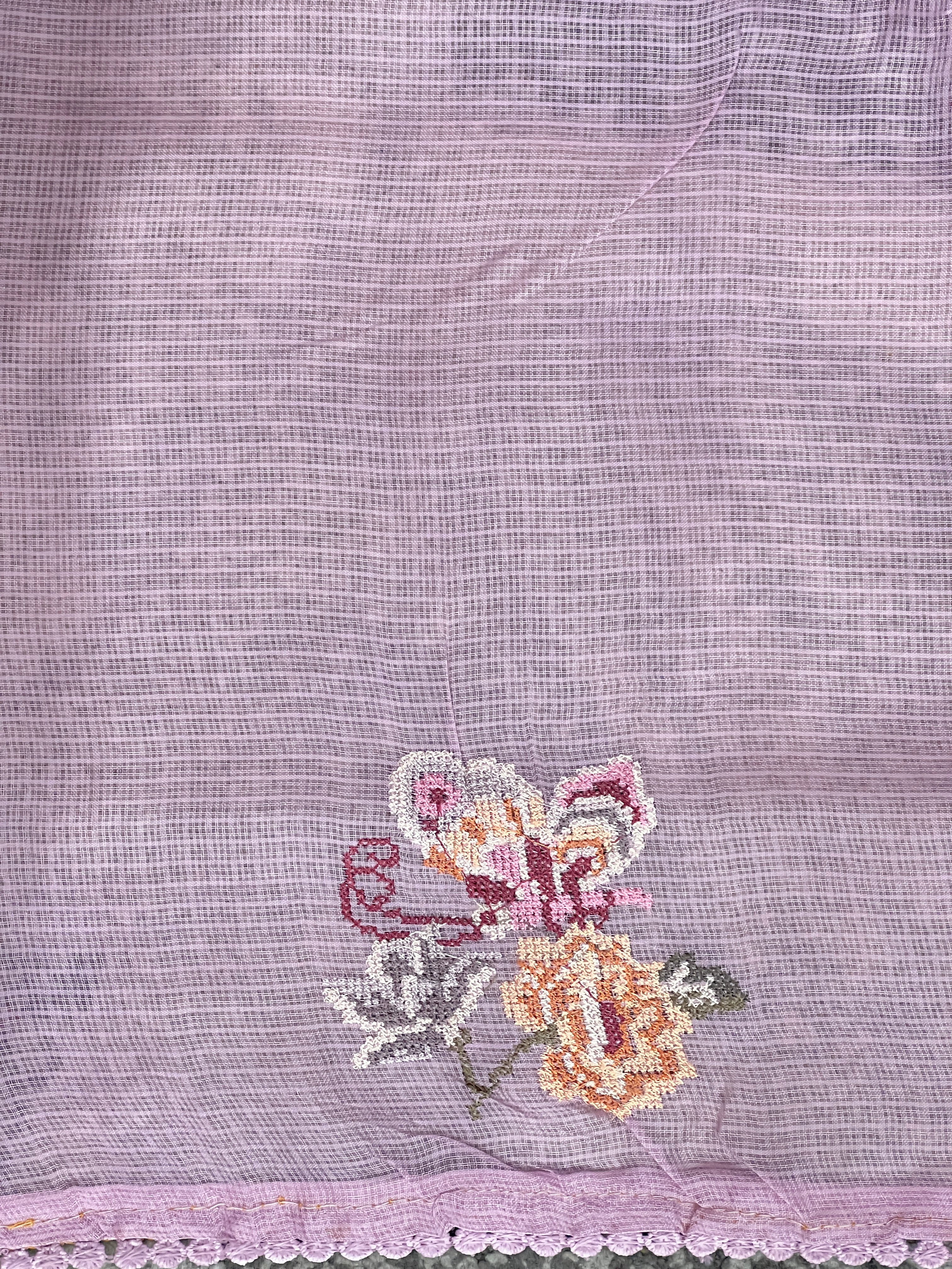 Multicolour Floral Machine Embroidery Detailed Silky Kota Saree | BLD1955