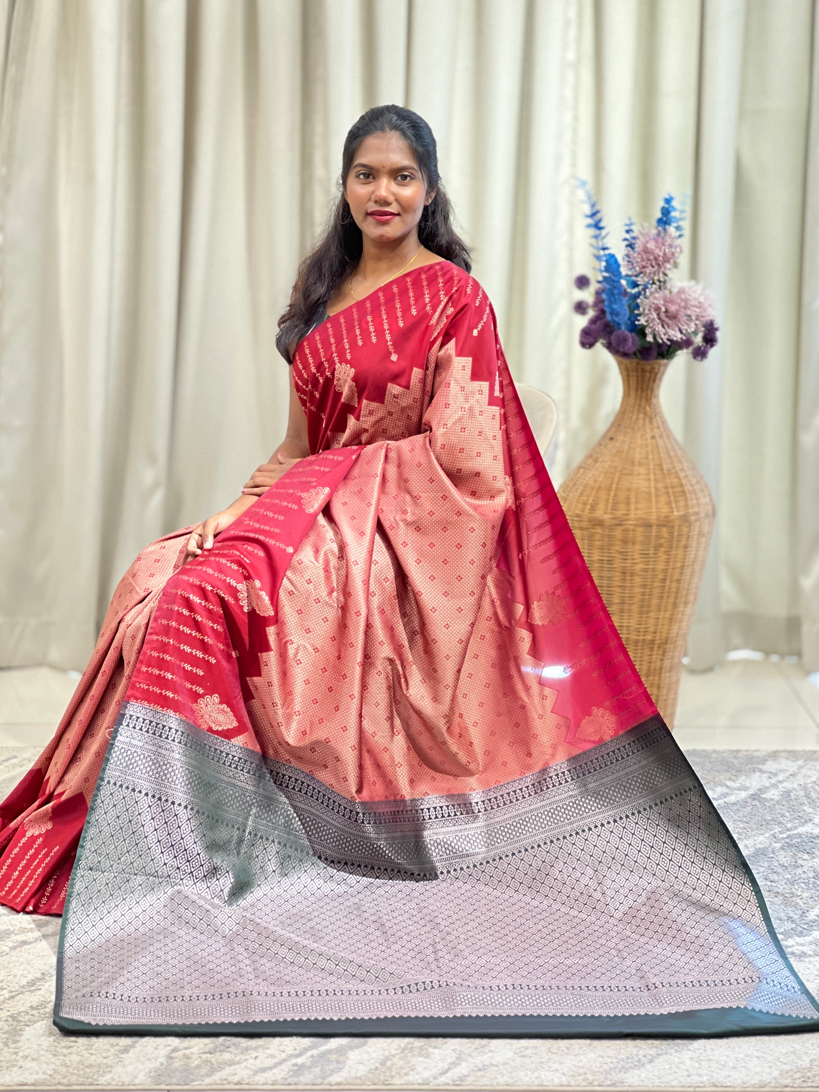 Line Weaved Pattern Soft Silk Saree | RVS272