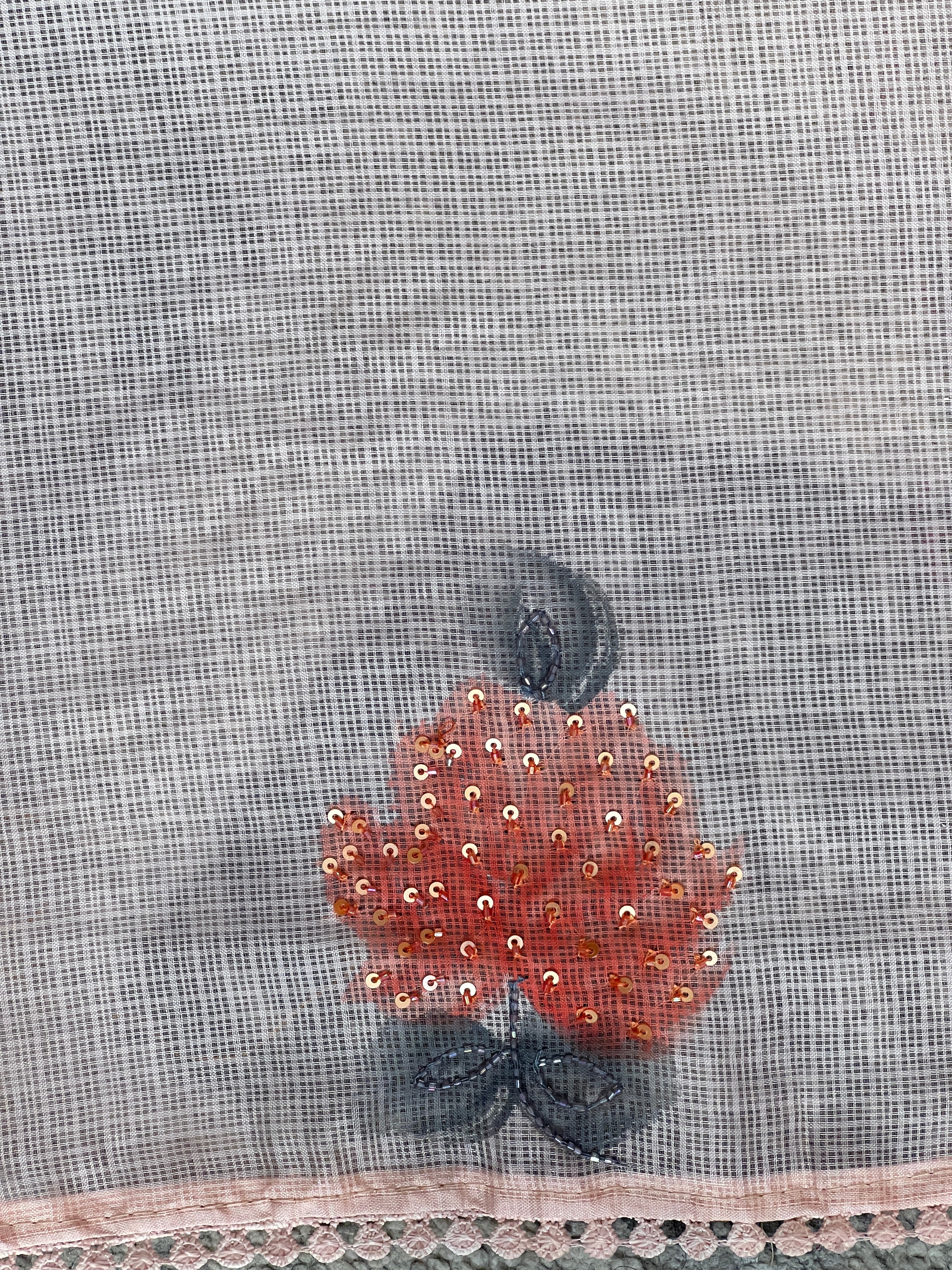 Floral Hand Paint With Sequins Highlighted Silky Kota Saree | BLD1959