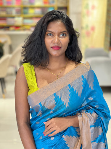 Temple Border Detailed Cotton Silk Saree | RP773