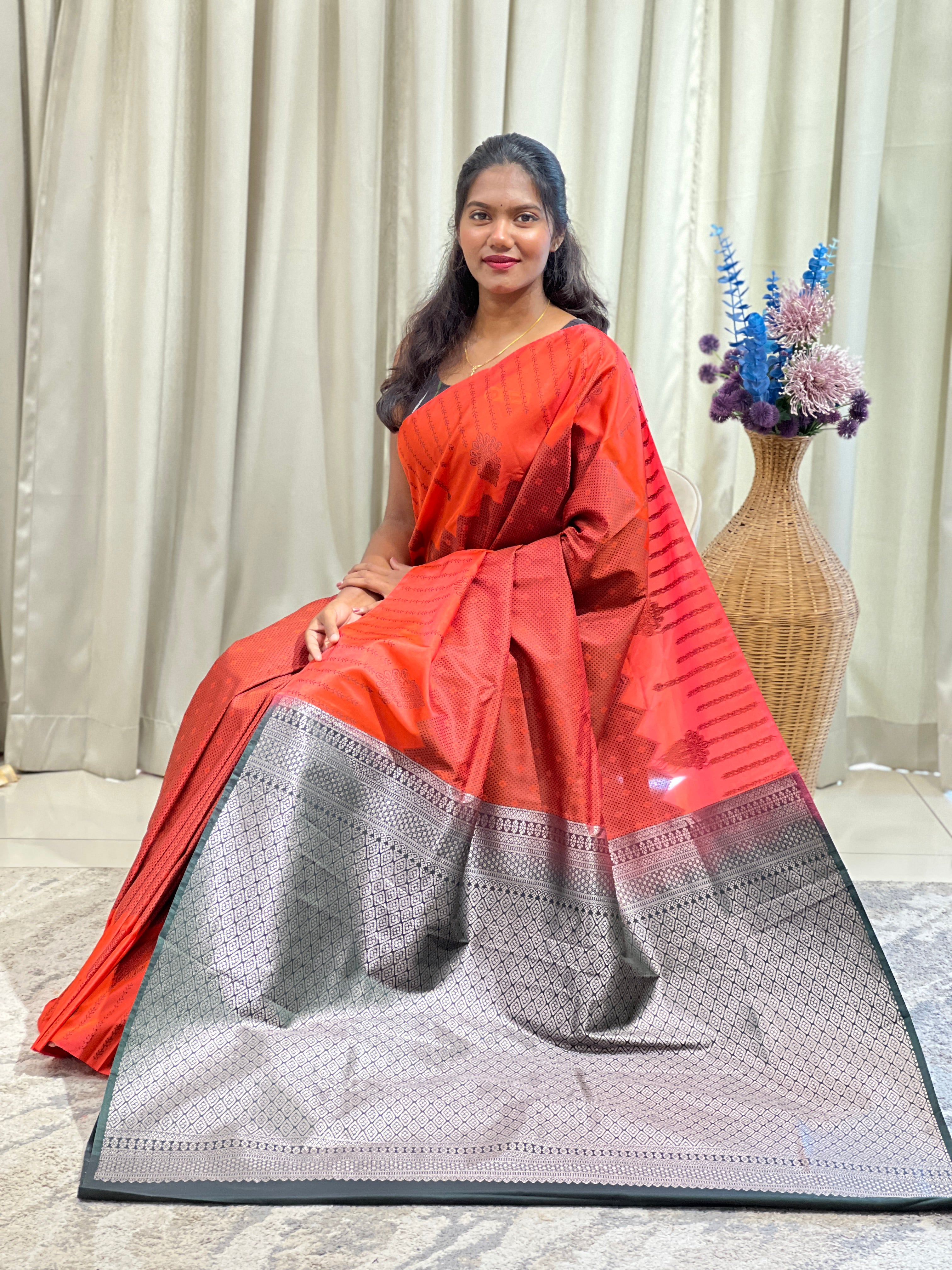Line Weaved Pattern Soft Silk Saree | RVS271