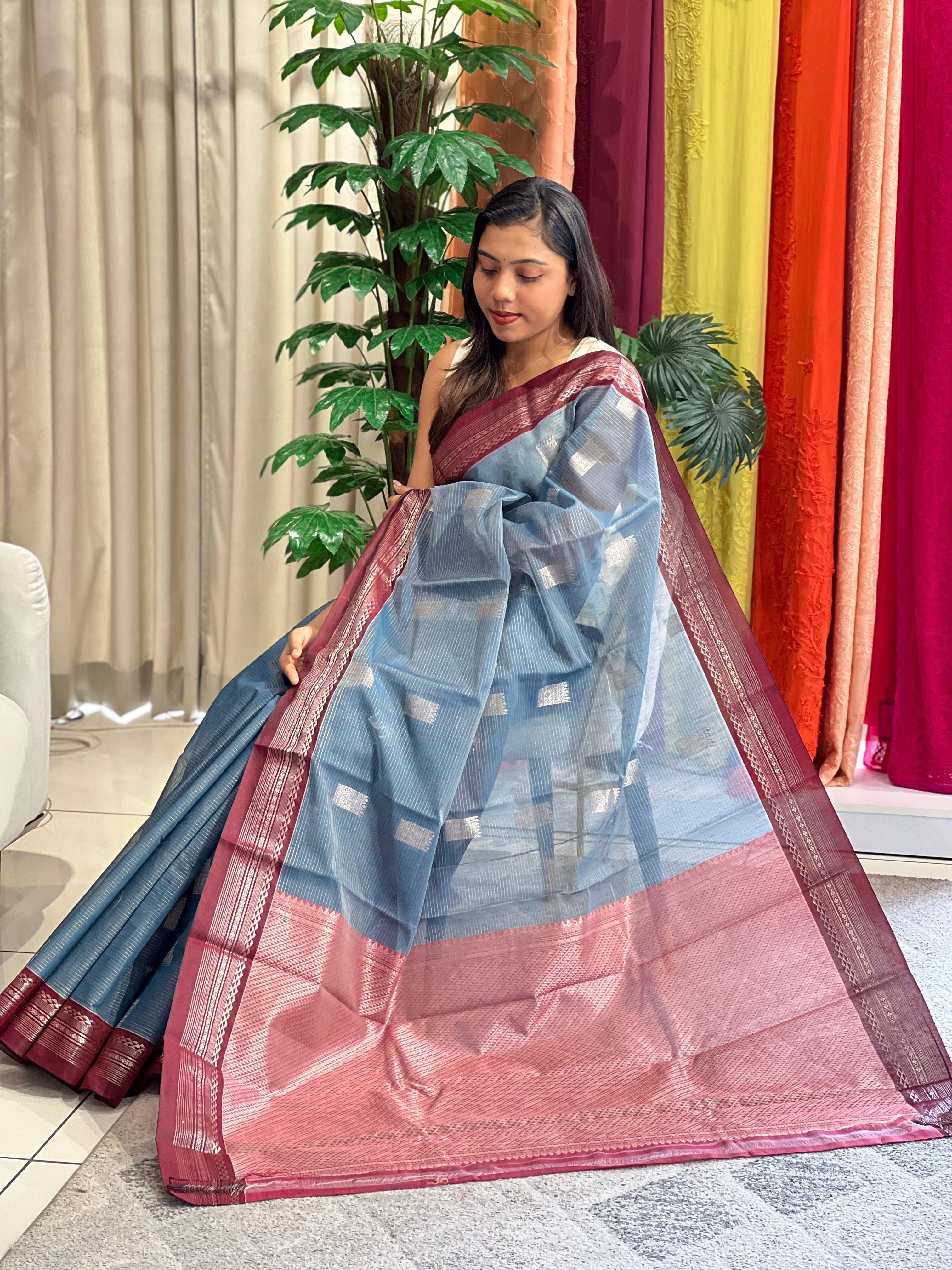 Zari Weaved Silk Cotton Saree | JAT102