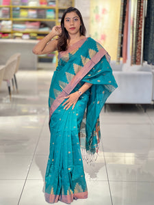Temple Border Detailed Cotton Silk Saree | RP771