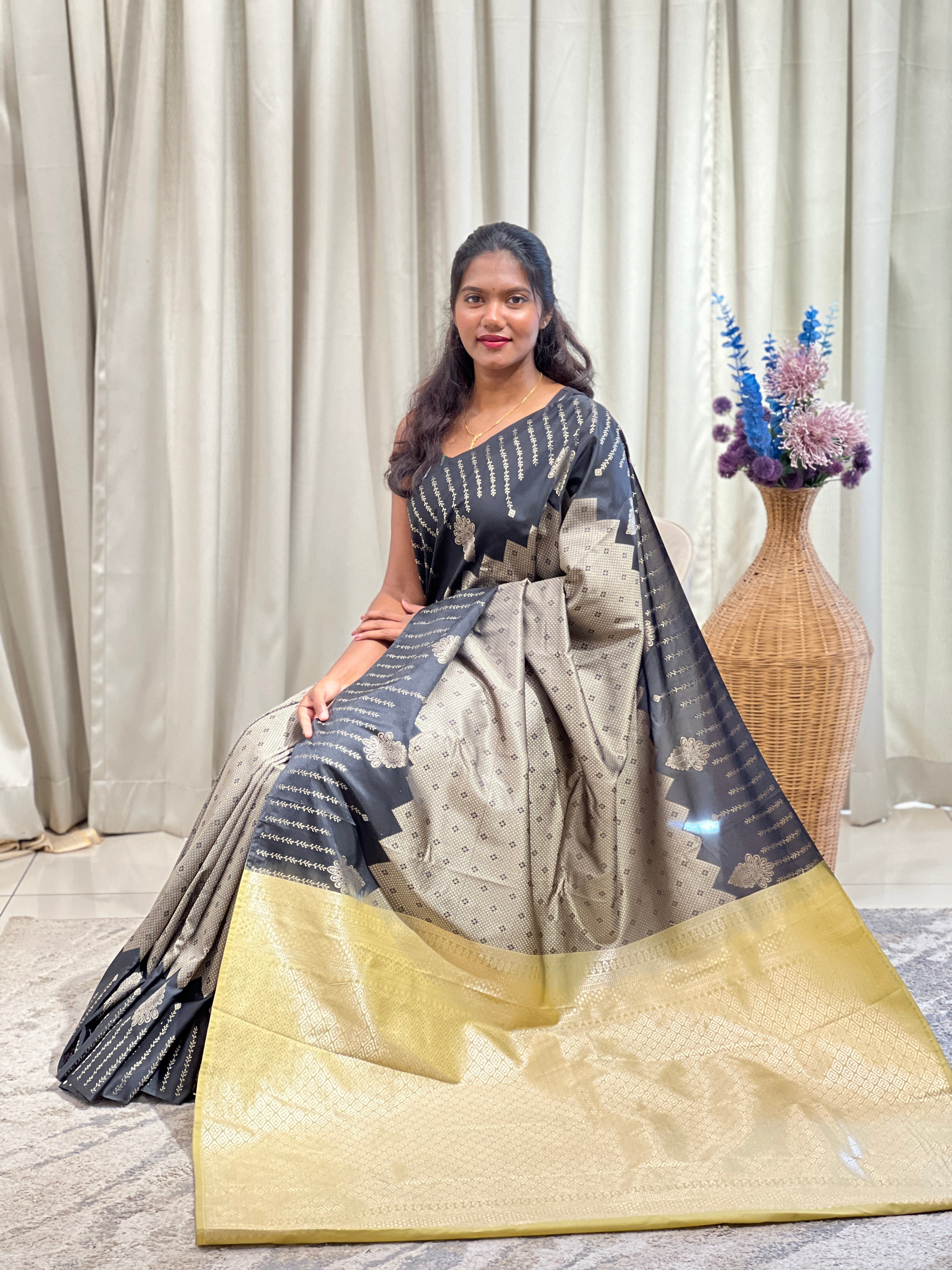 Line Weaved Pattern Soft Silk Saree | RVS274
