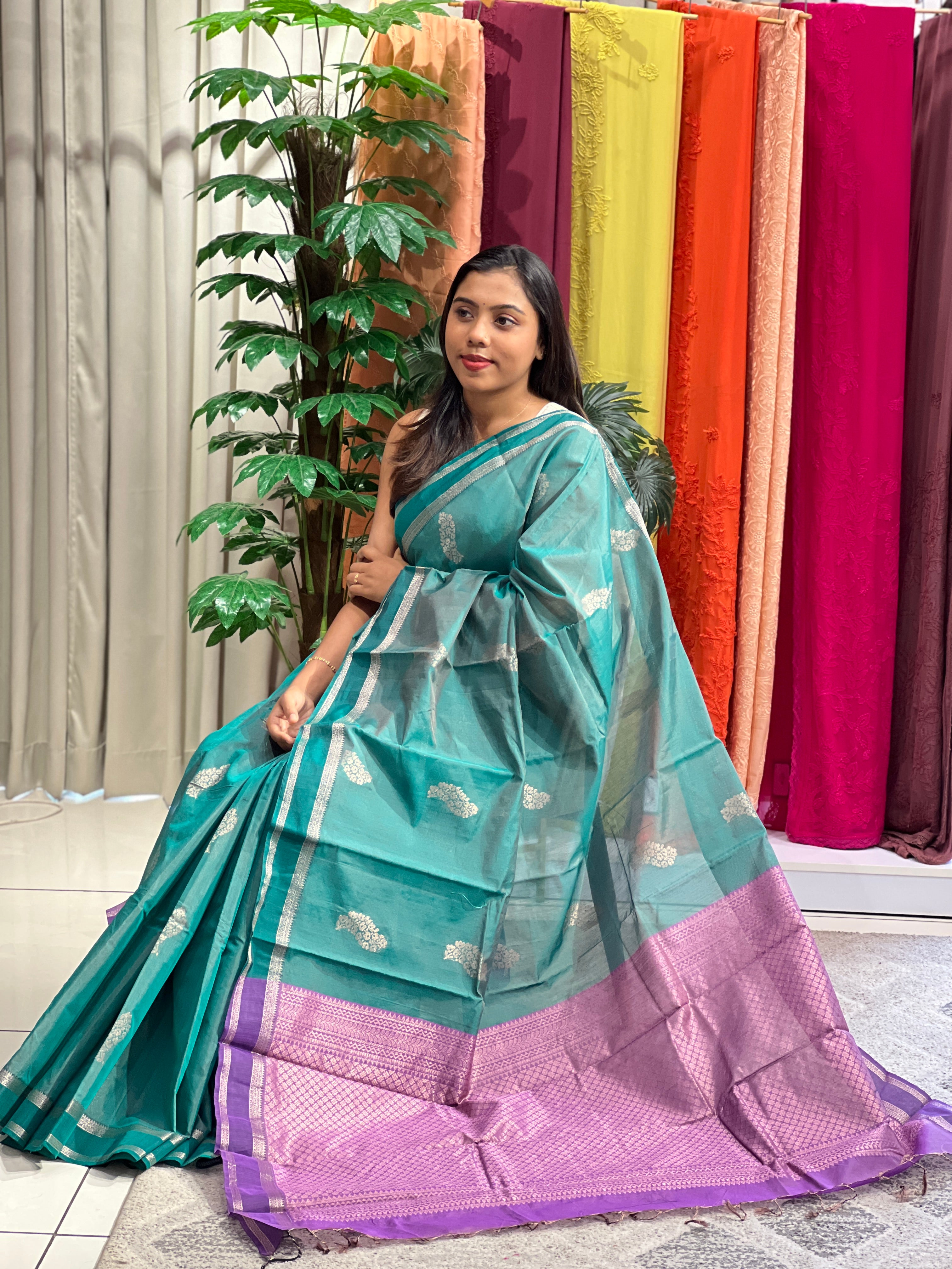 Zari Weaved Silk Cotton Saree | JAT114
