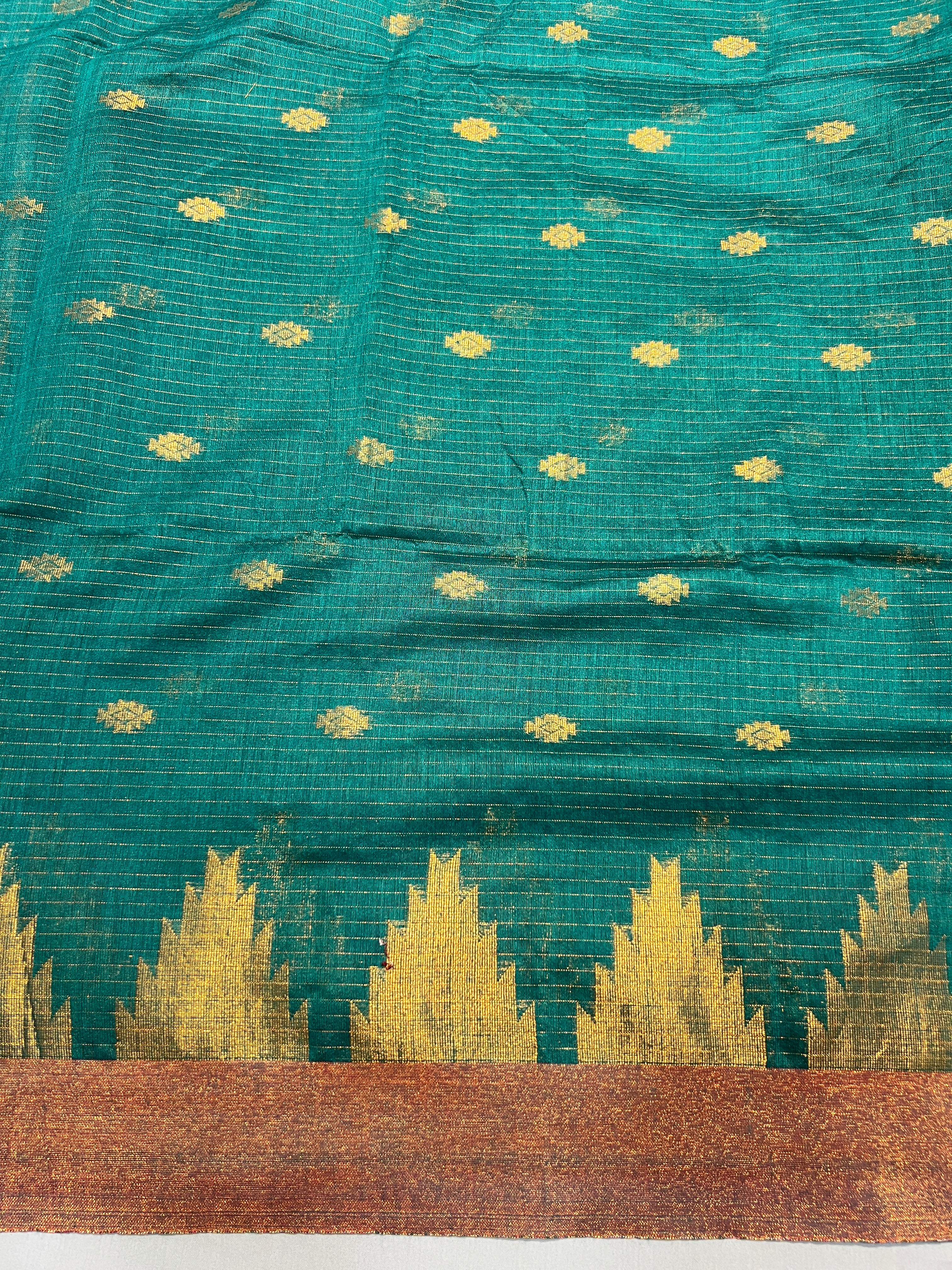 Temple Border Detailed Cotton Silk Saree | RP771