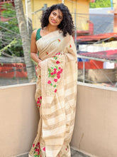 Computerised Floral Embroidery Basbara Silk Saree | NHH175