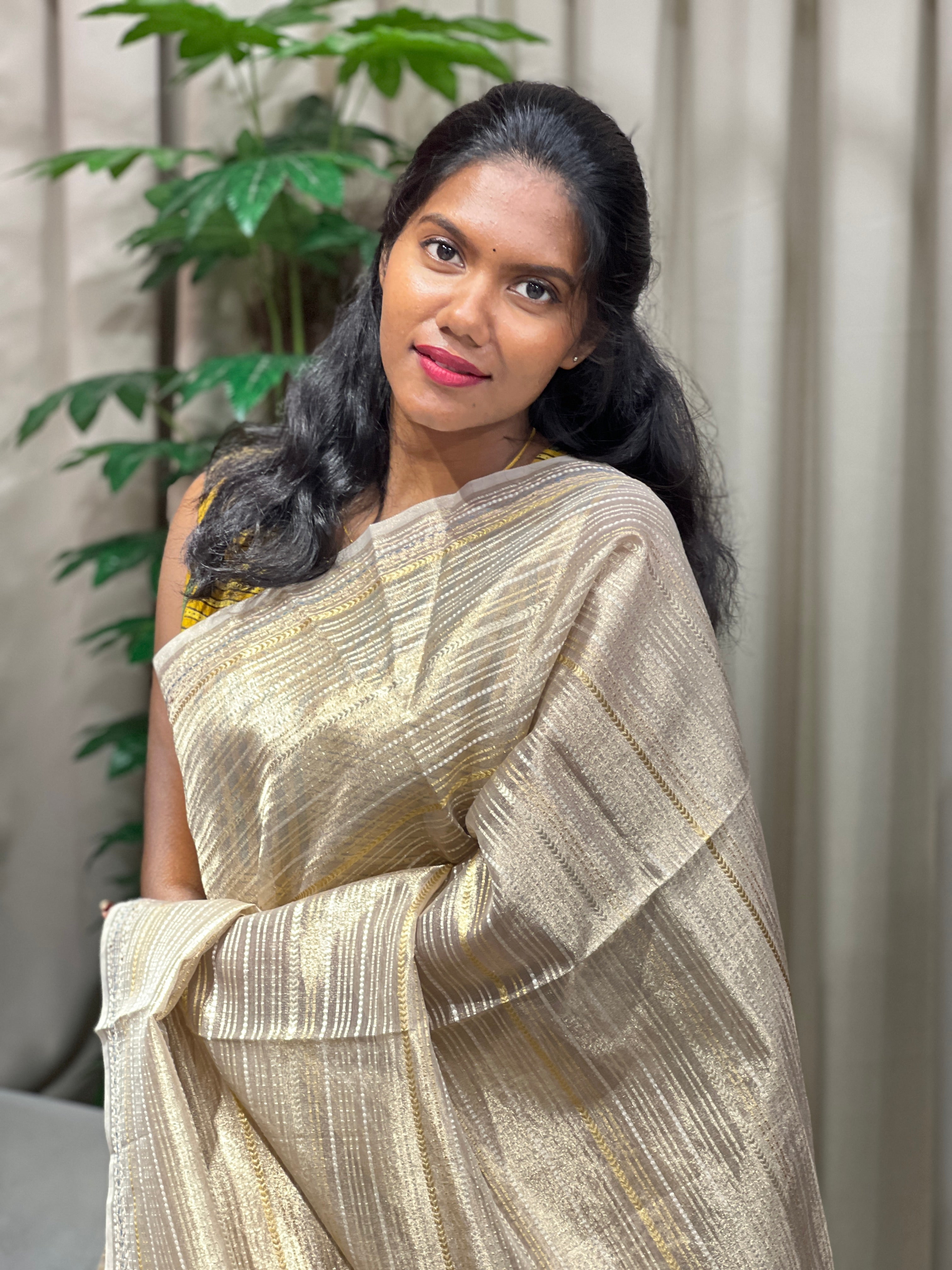 Hand Embroidery Detailed Tissue Organza Saree | BLD1919