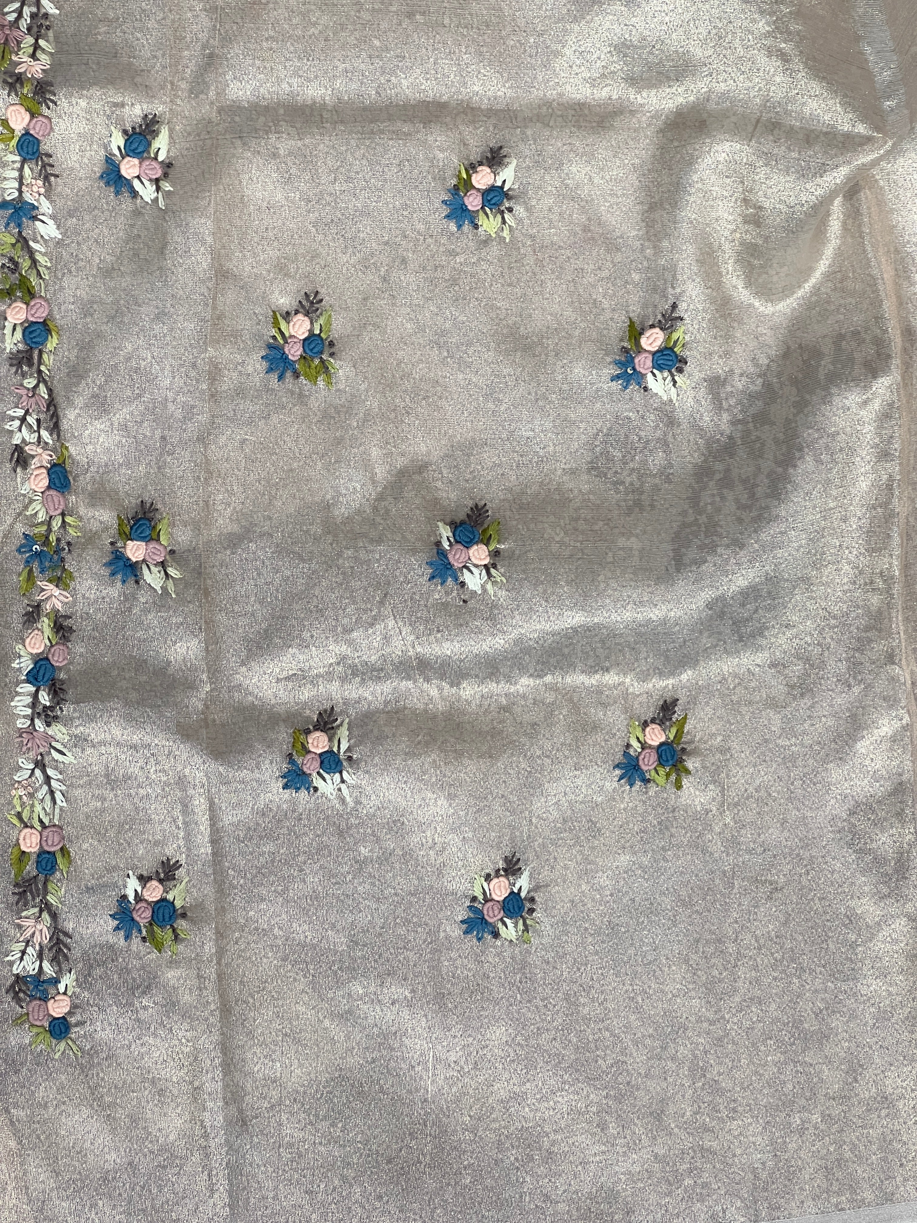 Hand Embroidery Detailed Tissue Organza Saree | BLD1919