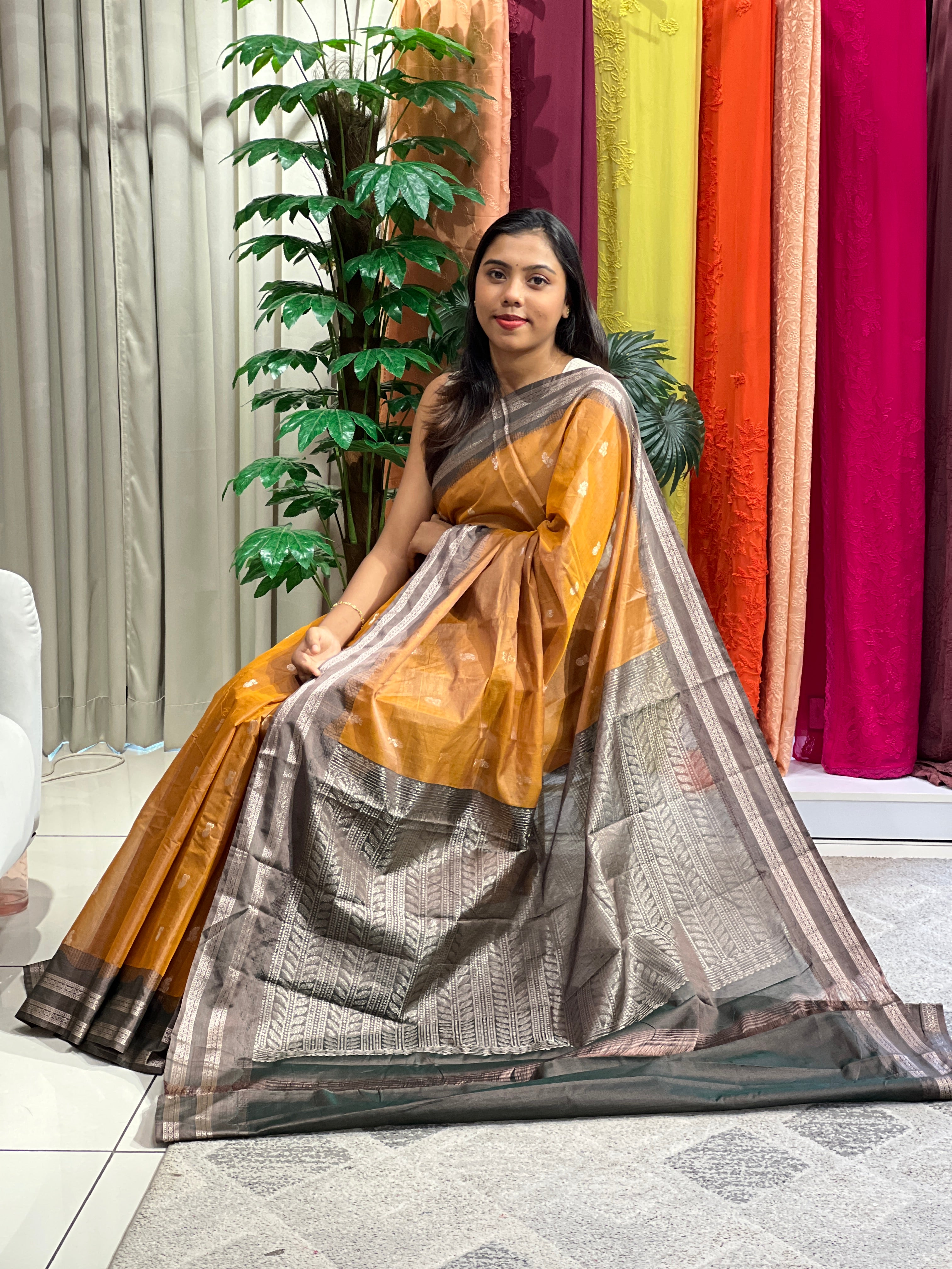 Traditional Buta Woven Cotton Silk Saree | JAT111