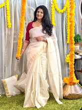 Stripe Weaving Patterned Semi Silk Saree | HT251