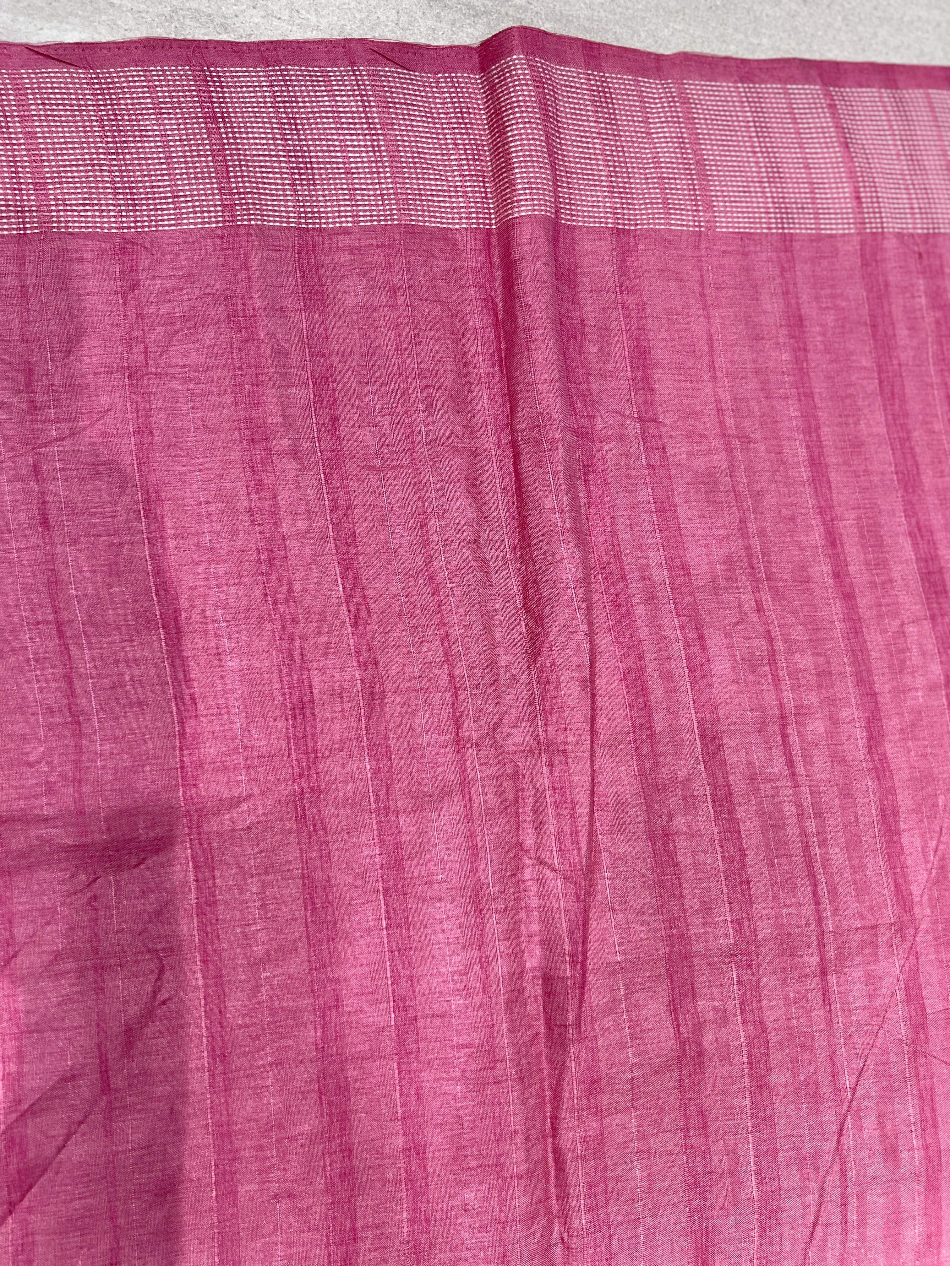Machine Embroidery Detailed Semi Tussar Saree | SUN325