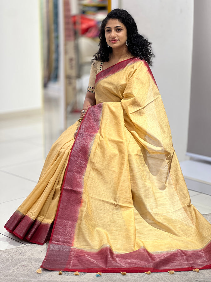 Zari Weaved Border Semi Geecha Saree | YNG521