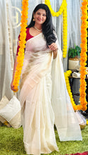Stripe Weaving Patterned Semi Silk Saree | HT251
