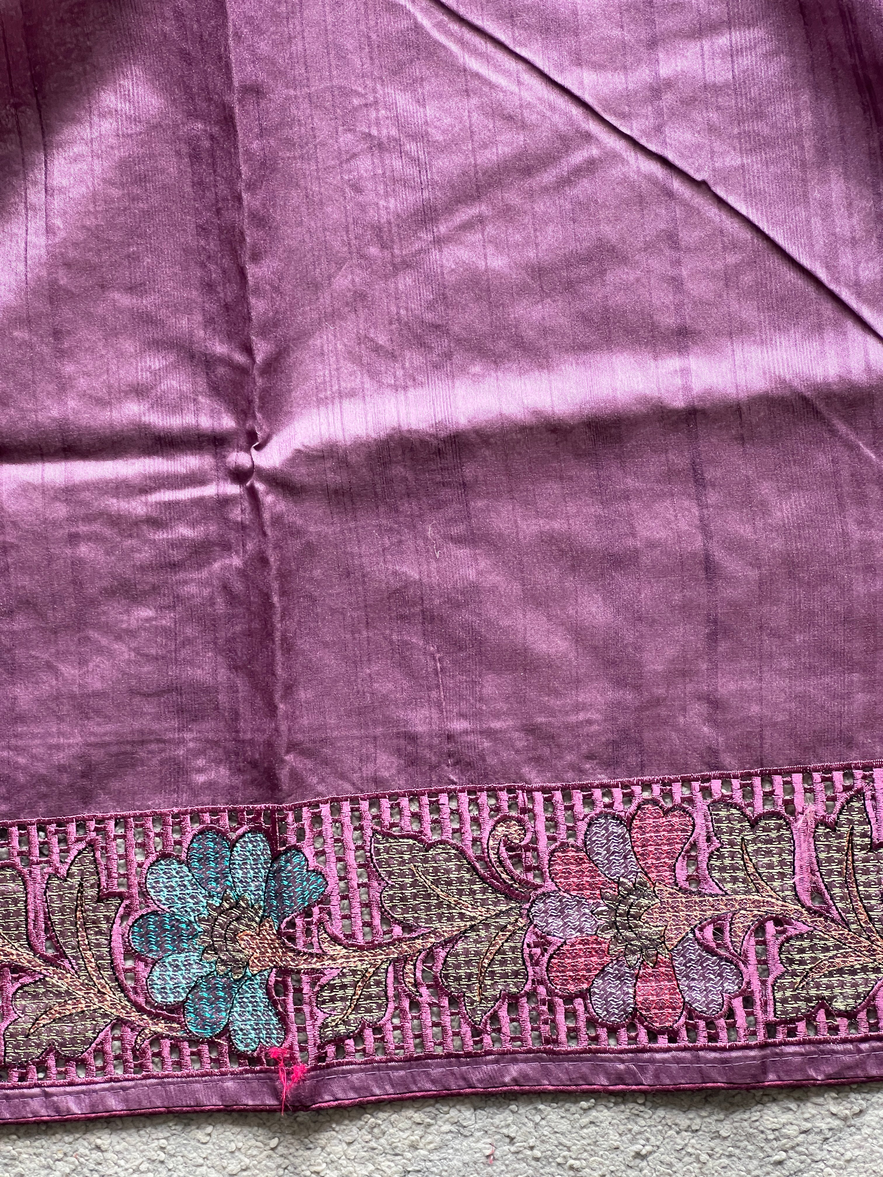 Cutwork & Embroidery Detailed Tussar Finish Saree | GAR115