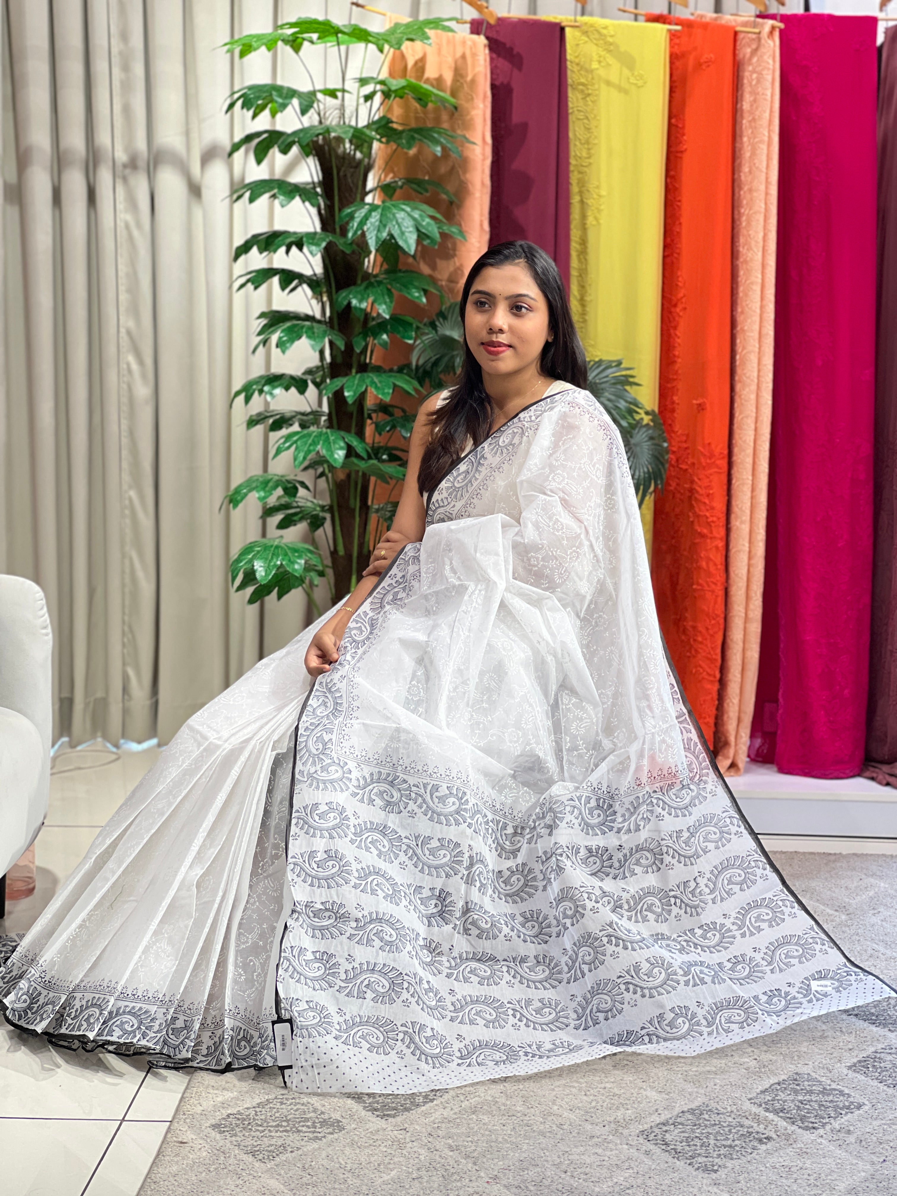 Printed Pattern Organdy Saree | VDA269