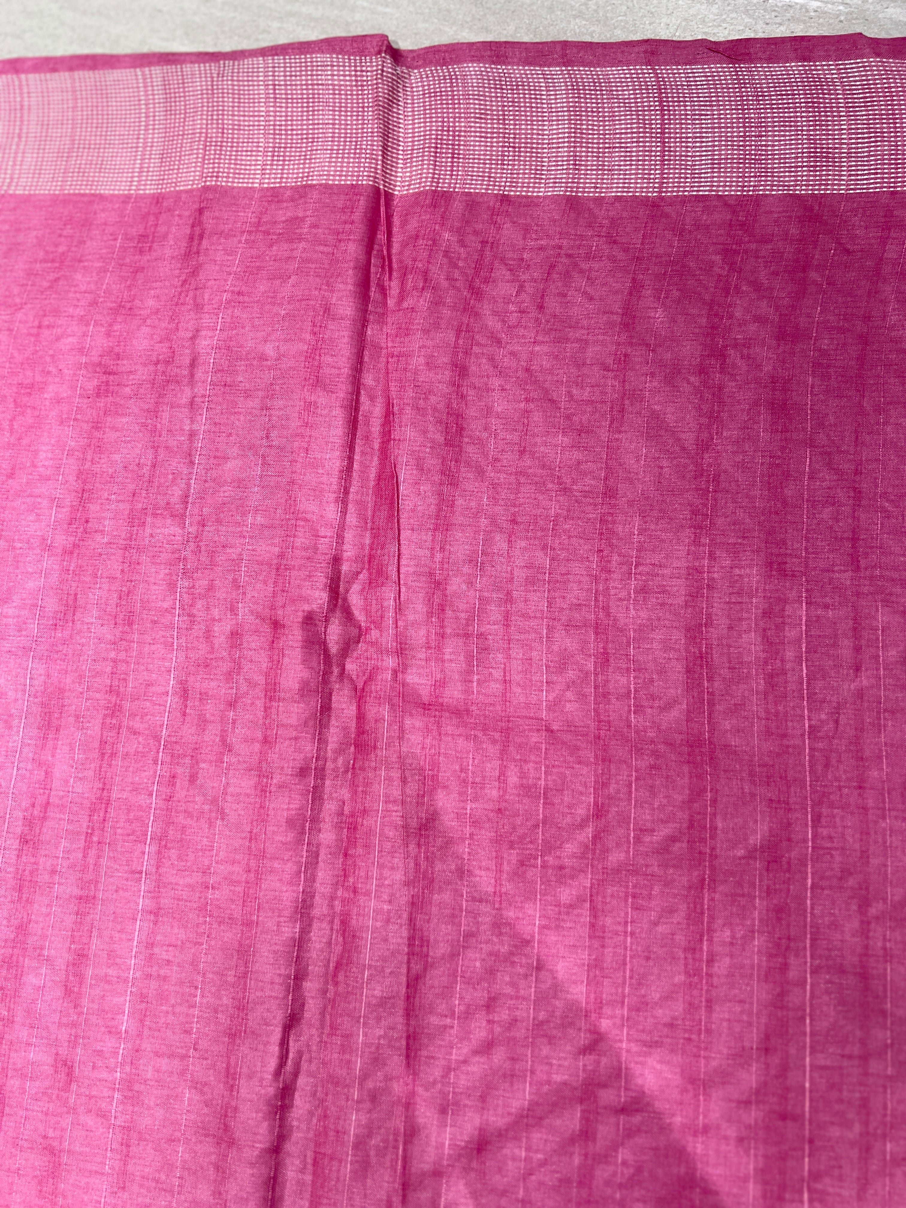 Machine Embroidery Detailed Semi Tussar Saree | SUN286