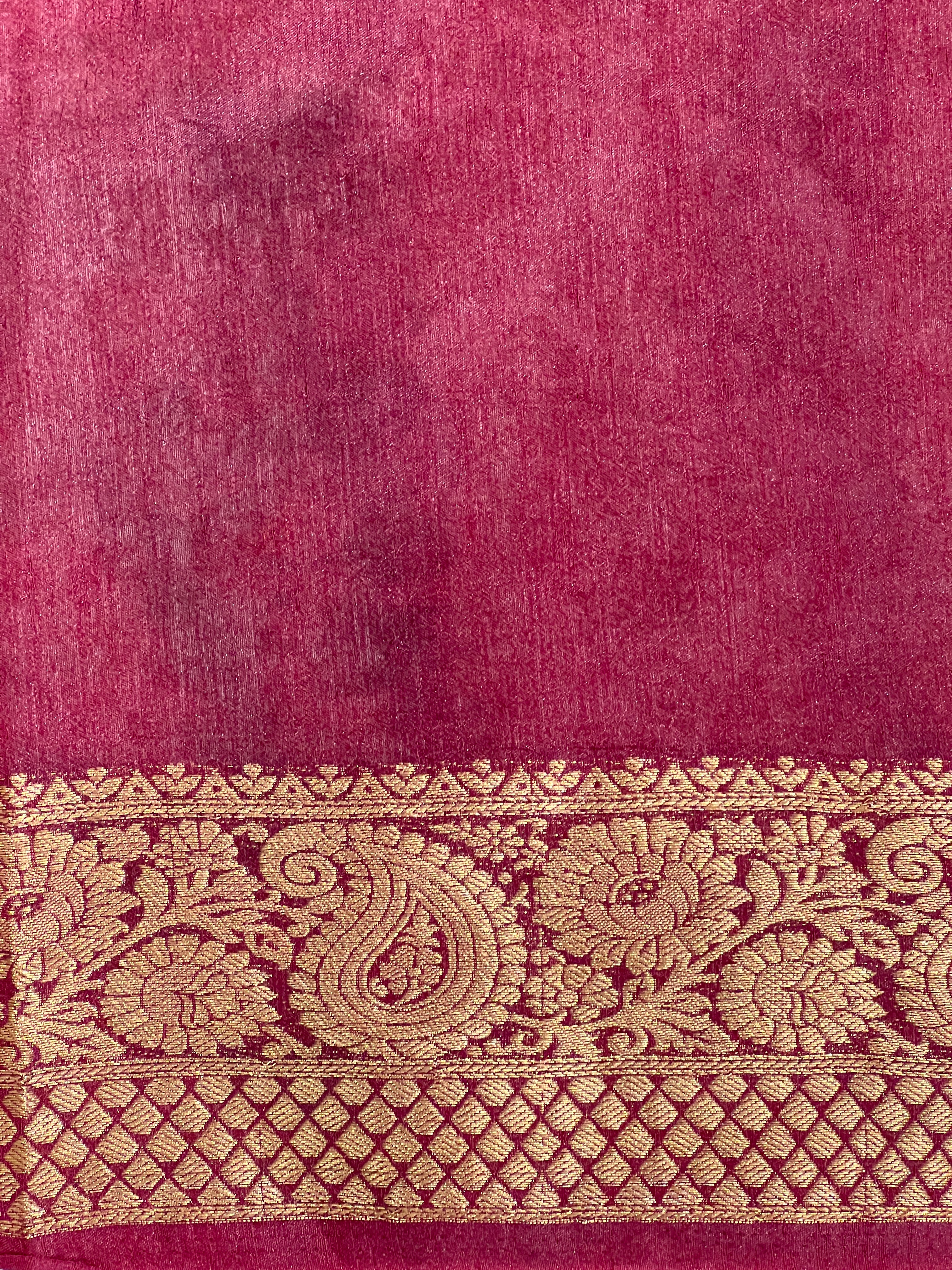 Golden Zari Weaved Border Pattern Linen Finish Saree  | ZSS345