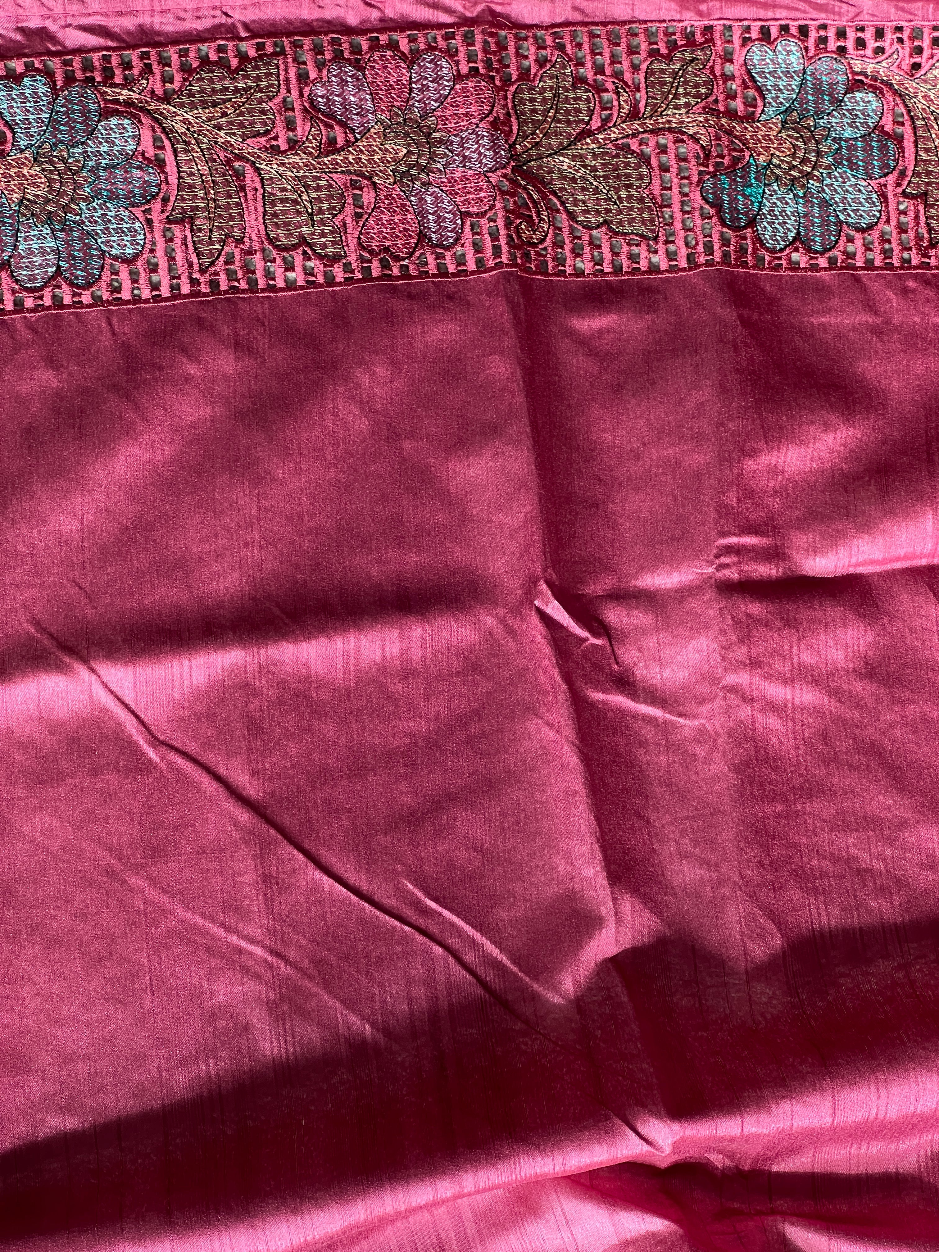 Cutwork & Embroidery Detailed Tussar Finish Saree | GAR120