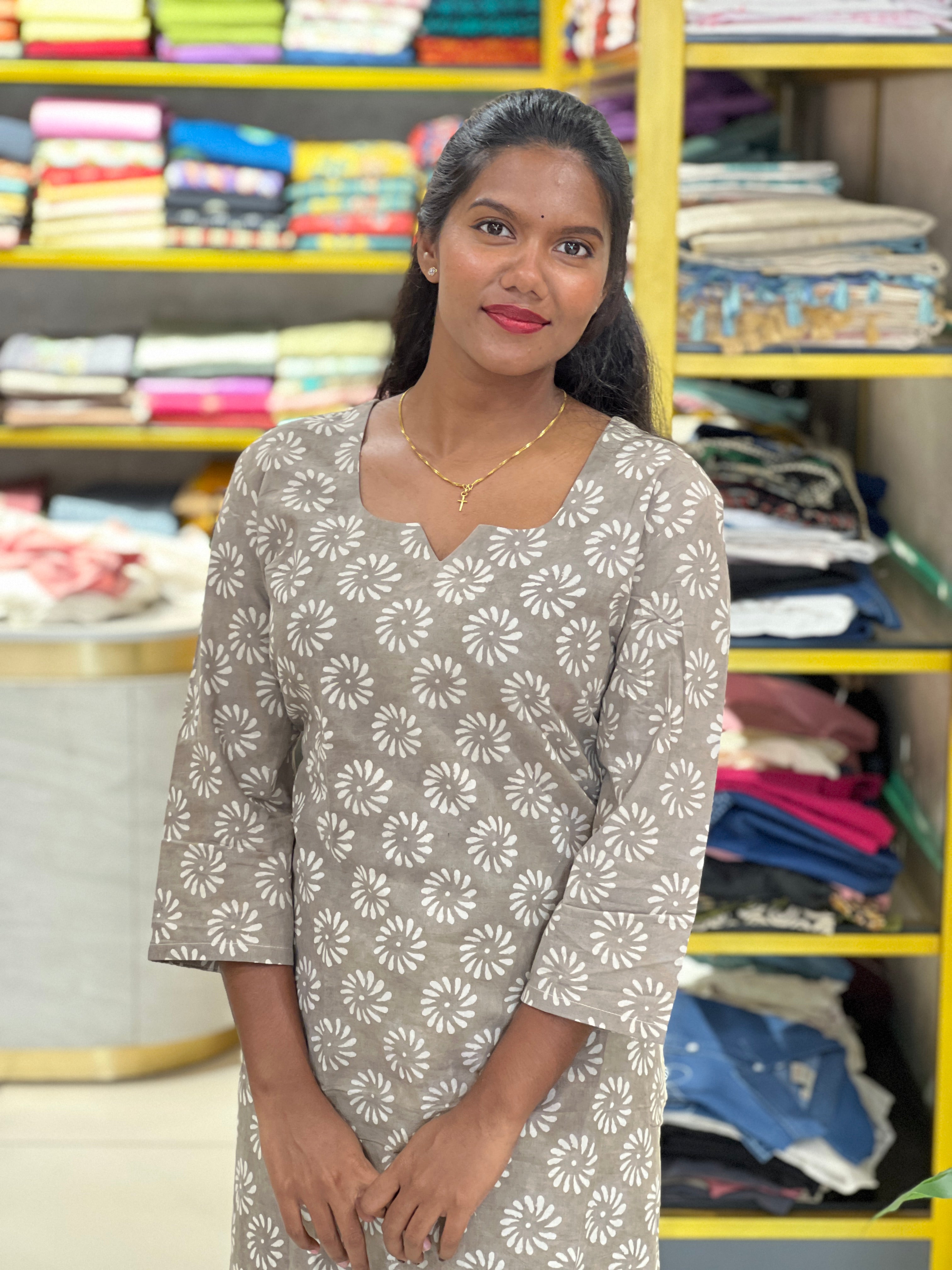 Printed Chanderi Finish Kurta | DNT1033