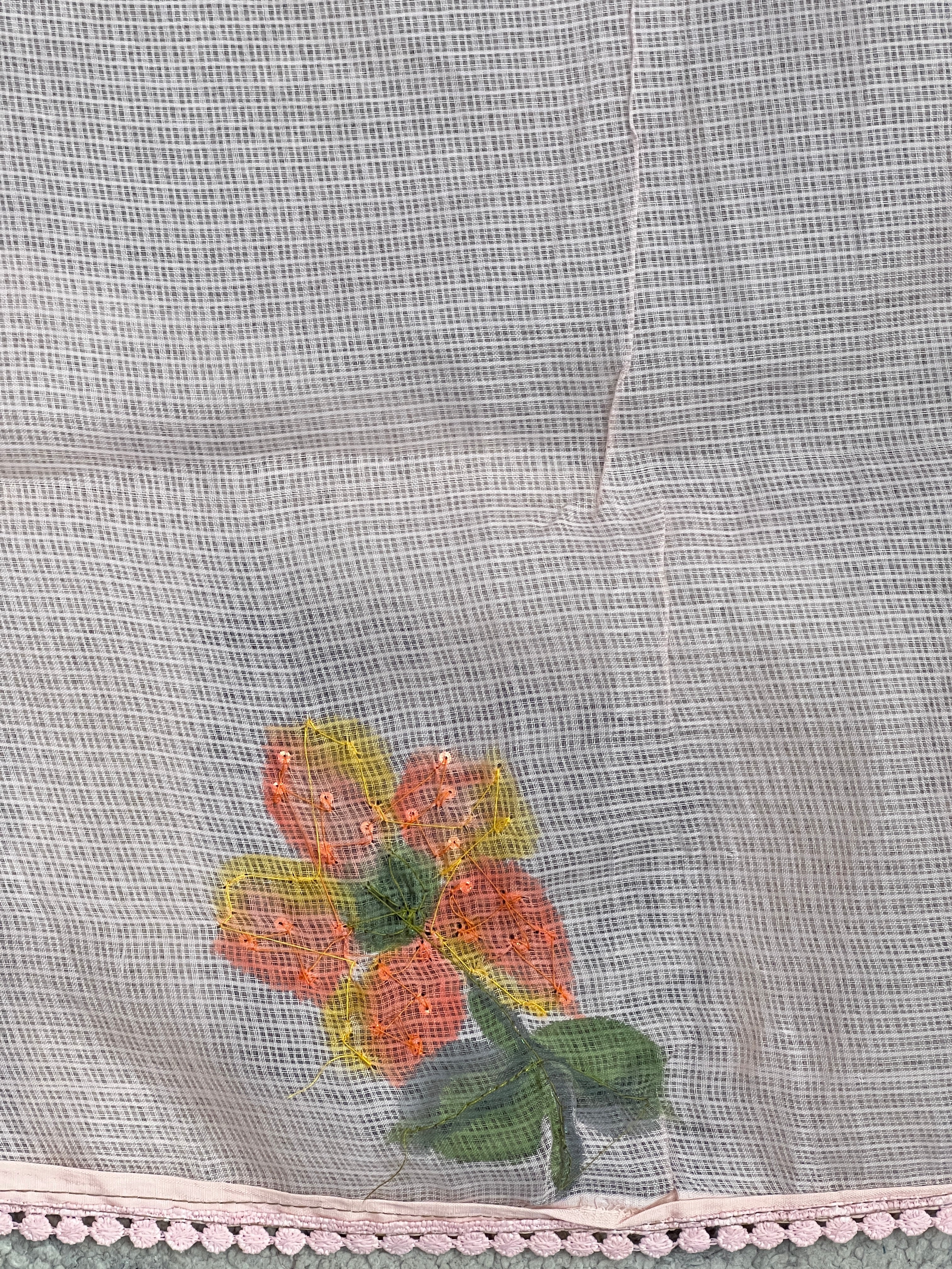 Floral Hand Paint With Beads Highlighted Silky Kota Saree | BLD1936