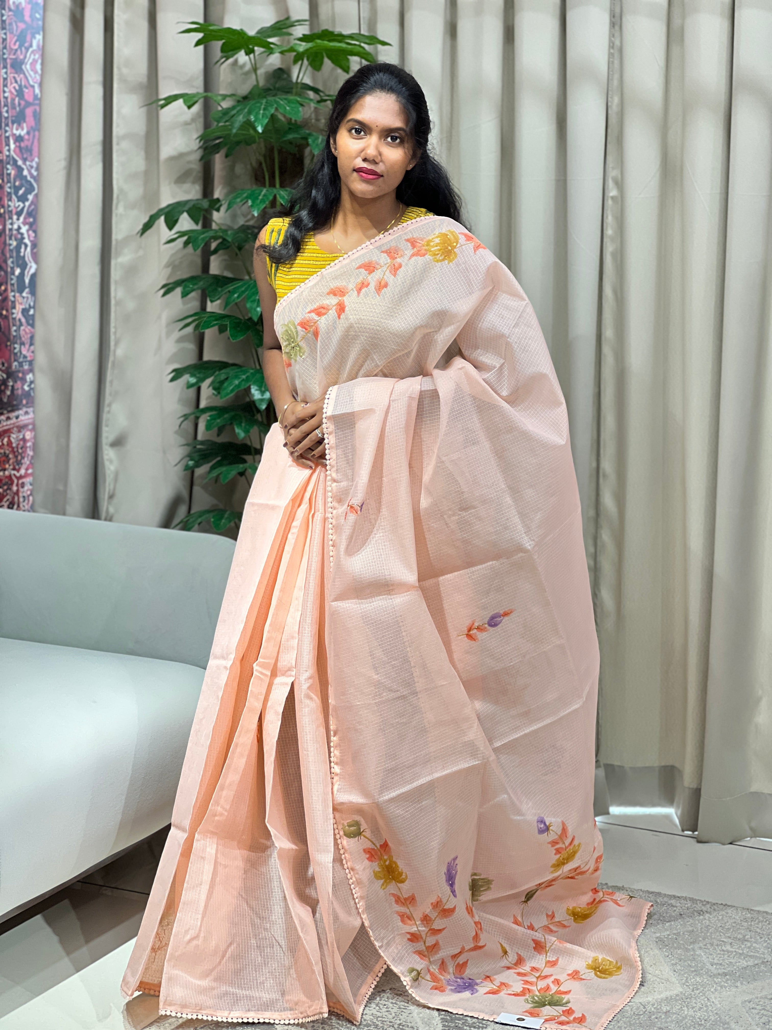 Floral Patterned Supernet Kota Saree | BLD1941