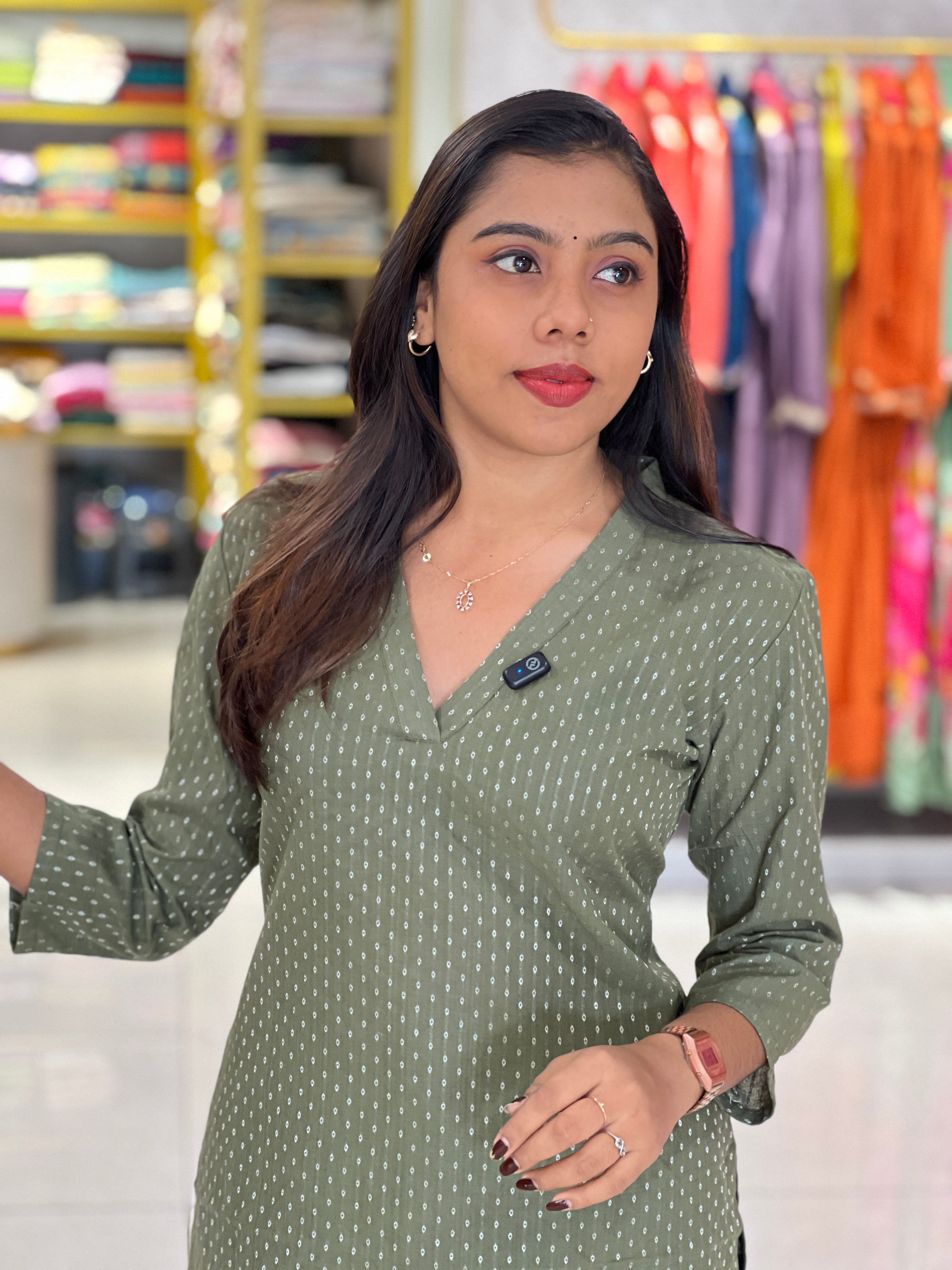 Zari Butta Chanderi Kurta | DNT1018