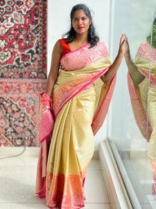 Geometric Patterned Semi Silk Saree | NN335