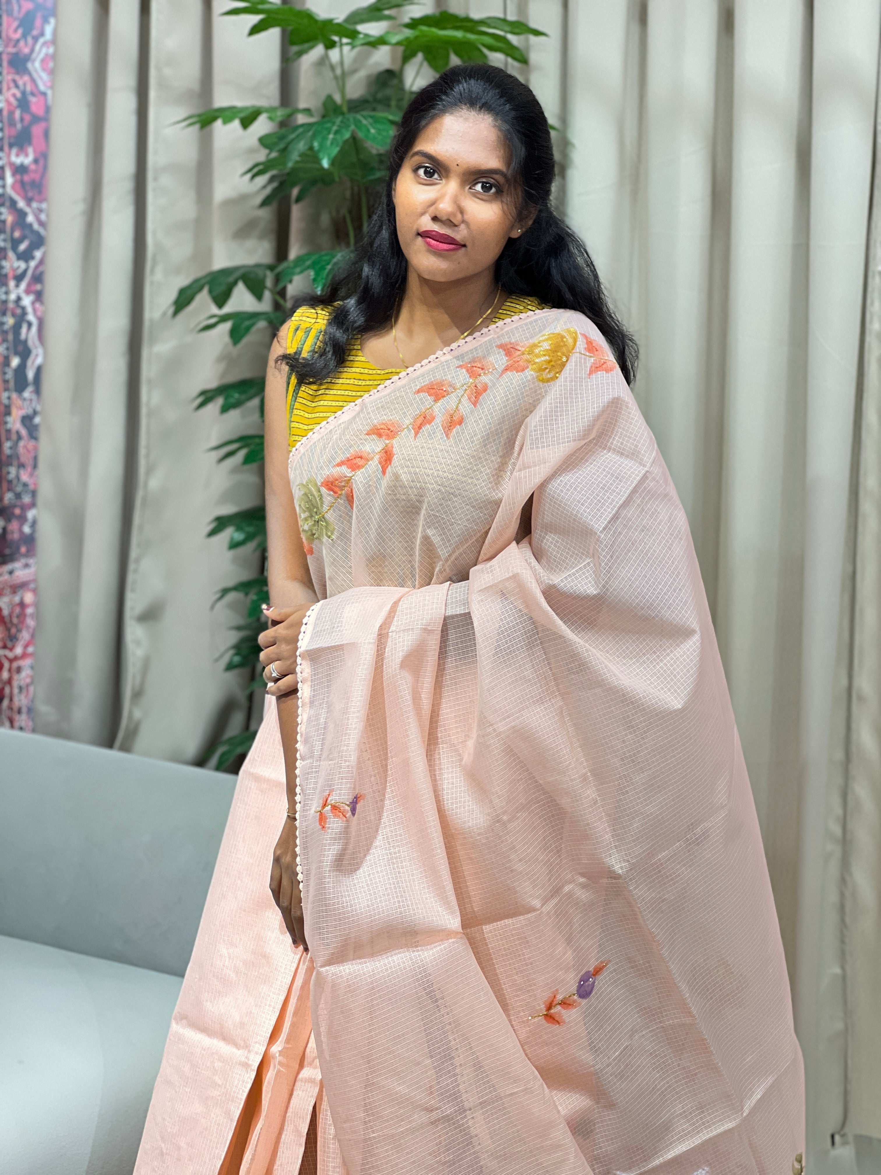 Floral Patterned Supernet Kota Saree | BLD1941