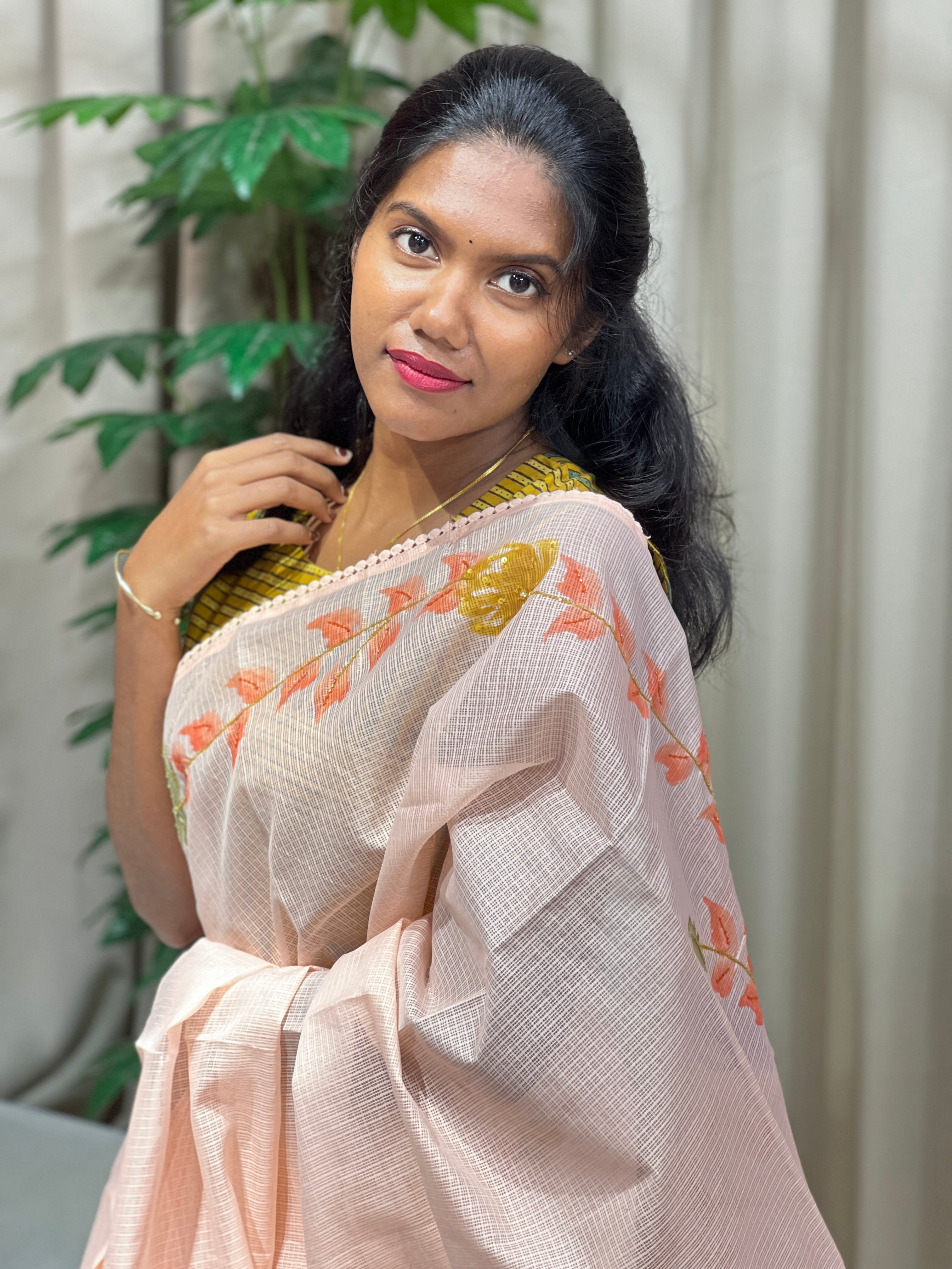 Floral Patterned Supernet Kota Saree | BLD1941