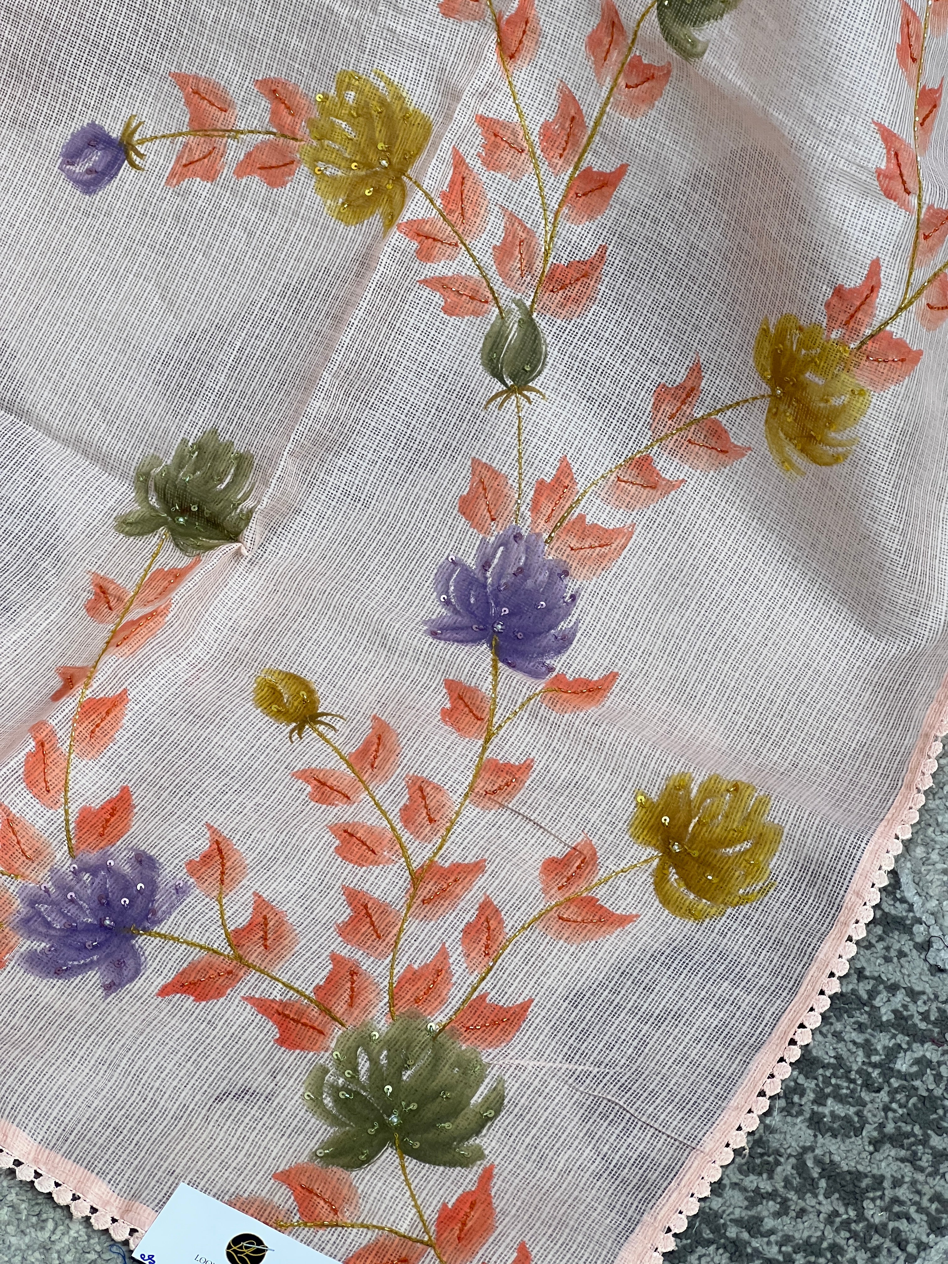 Floral Patterned Supernet Kota Saree | BLD1941