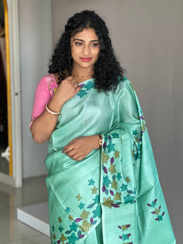 Hand Painted Tussar saree | HS1198