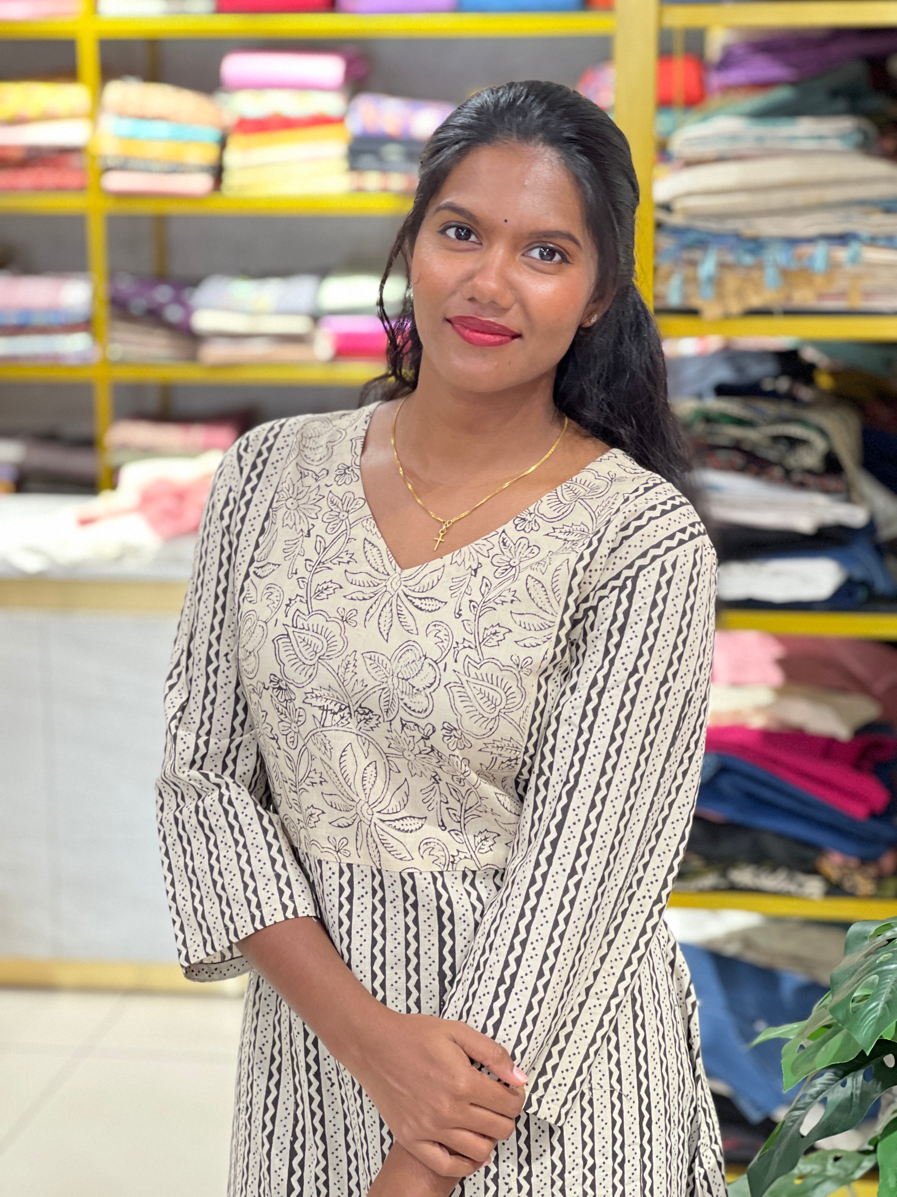 Printed Cotton Kurta | DNT1022